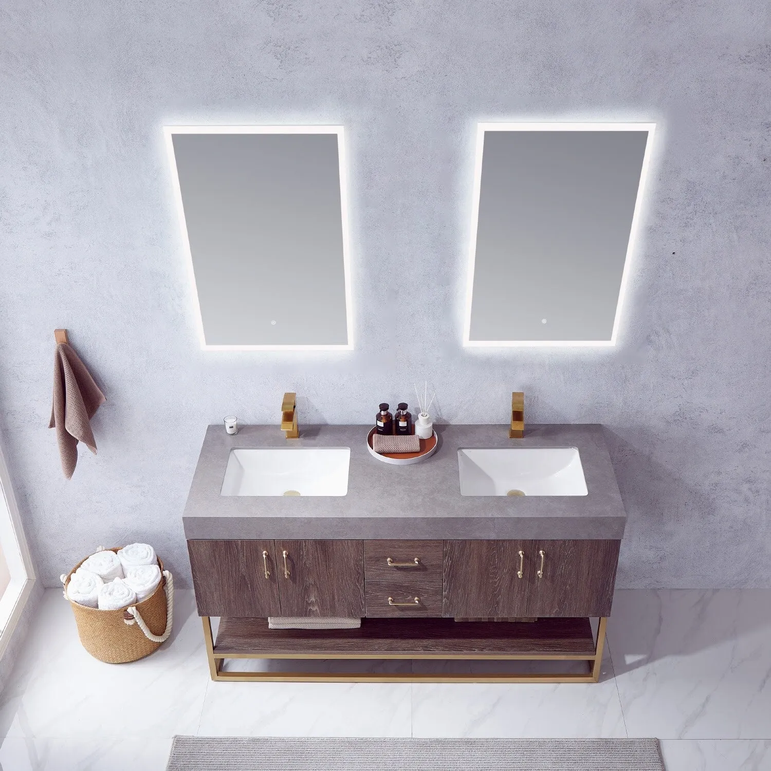 Miseno MV789060 Alistair 60 Free Standing Double Basin Vanity Set