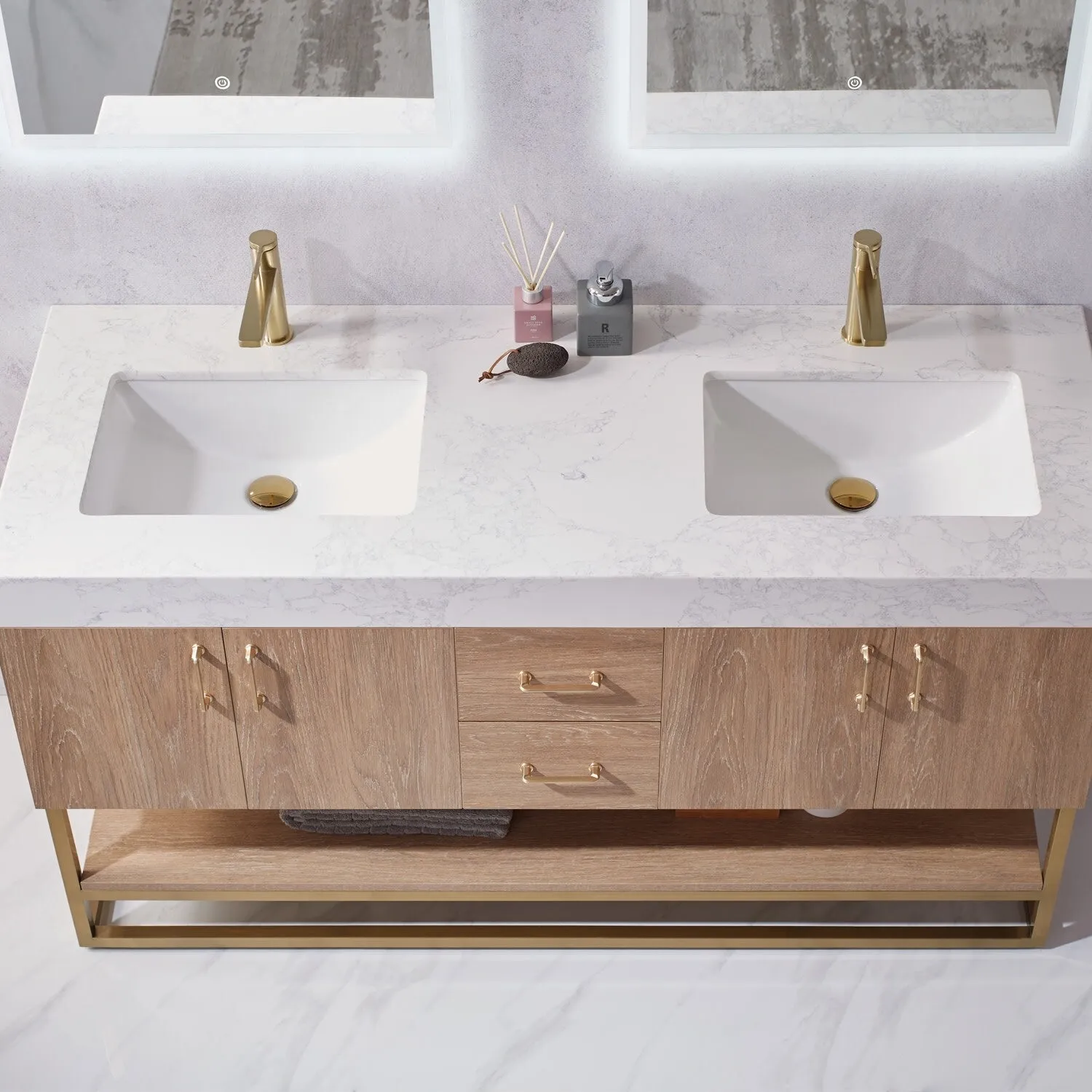 Miseno MV789060 Alistair 60 Free Standing Double Basin Vanity Set