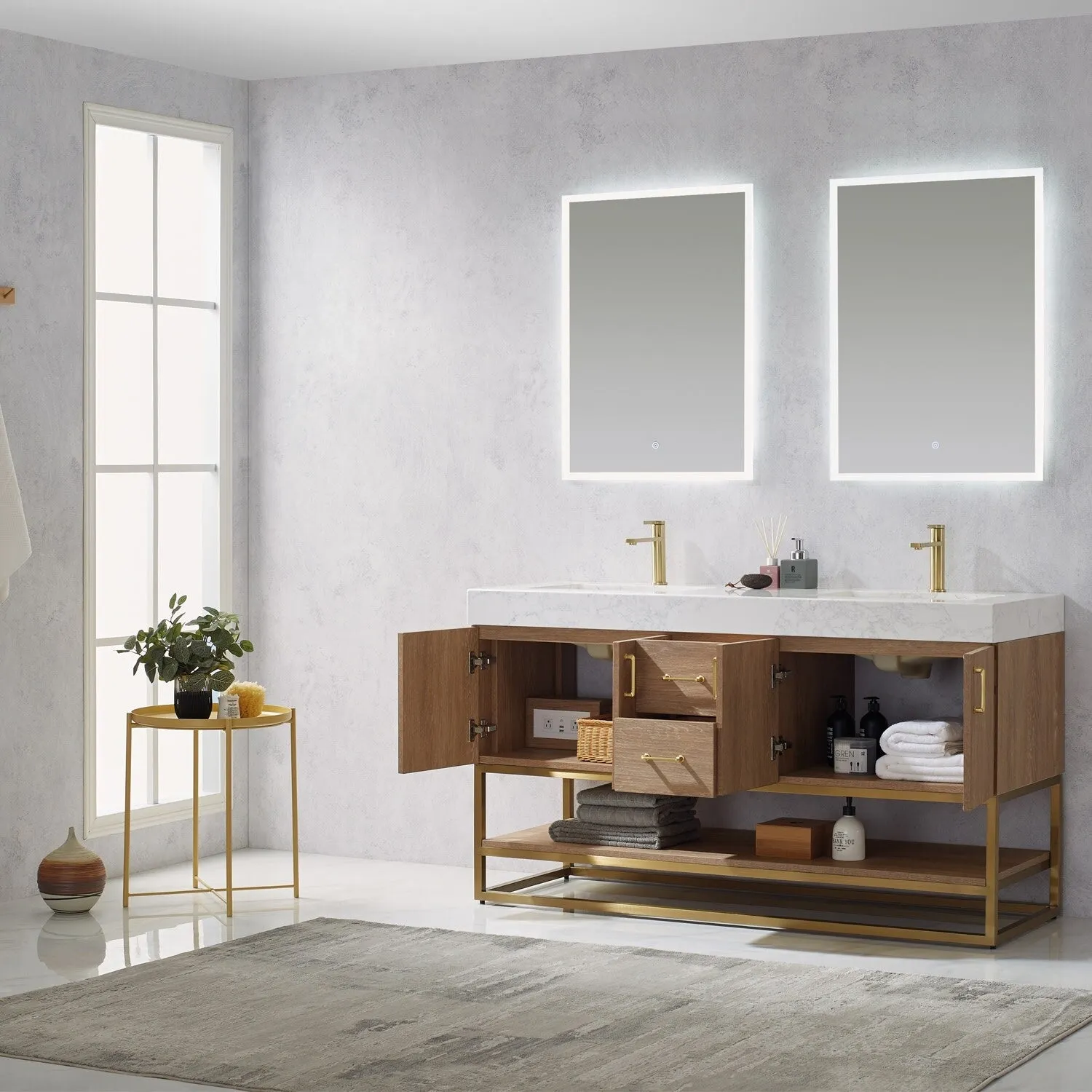 Miseno MV789060 Alistair 60 Free Standing Double Basin Vanity Set