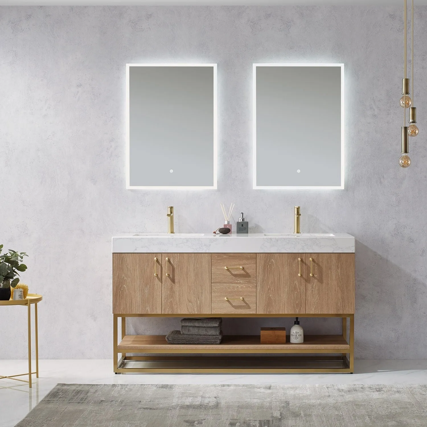 Miseno MV789060 Alistair 60 Free Standing Double Basin Vanity Set