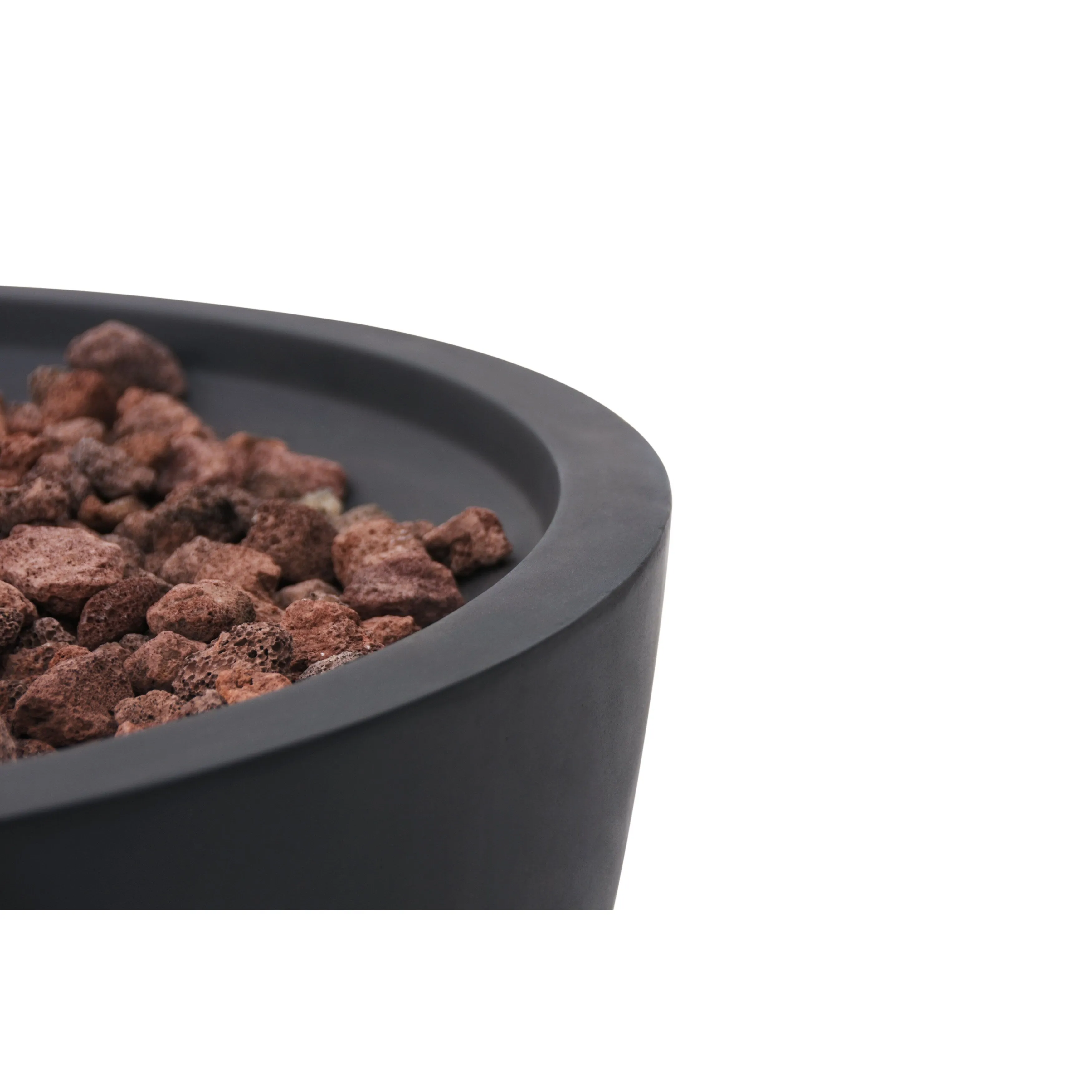 Modeno Jefferson 40.000 BTU Concrete Propane Fire Bowl with Lava Rocks & Cover - 26.6 X 26.6 X 13.8