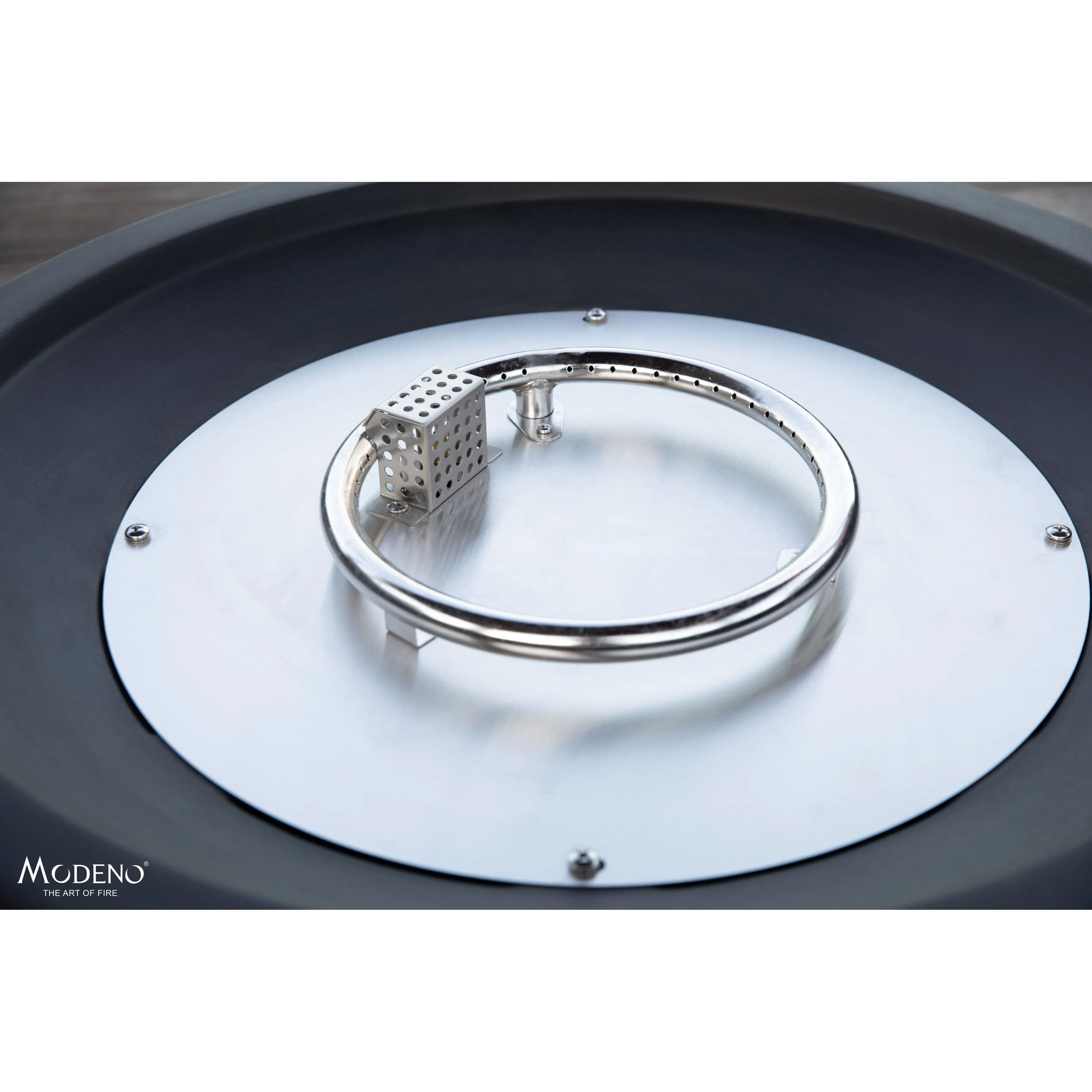 Modeno Jefferson 40.000 BTU Concrete Propane Fire Bowl with Lava Rocks & Cover - 26.6 X 26.6 X 13.8
