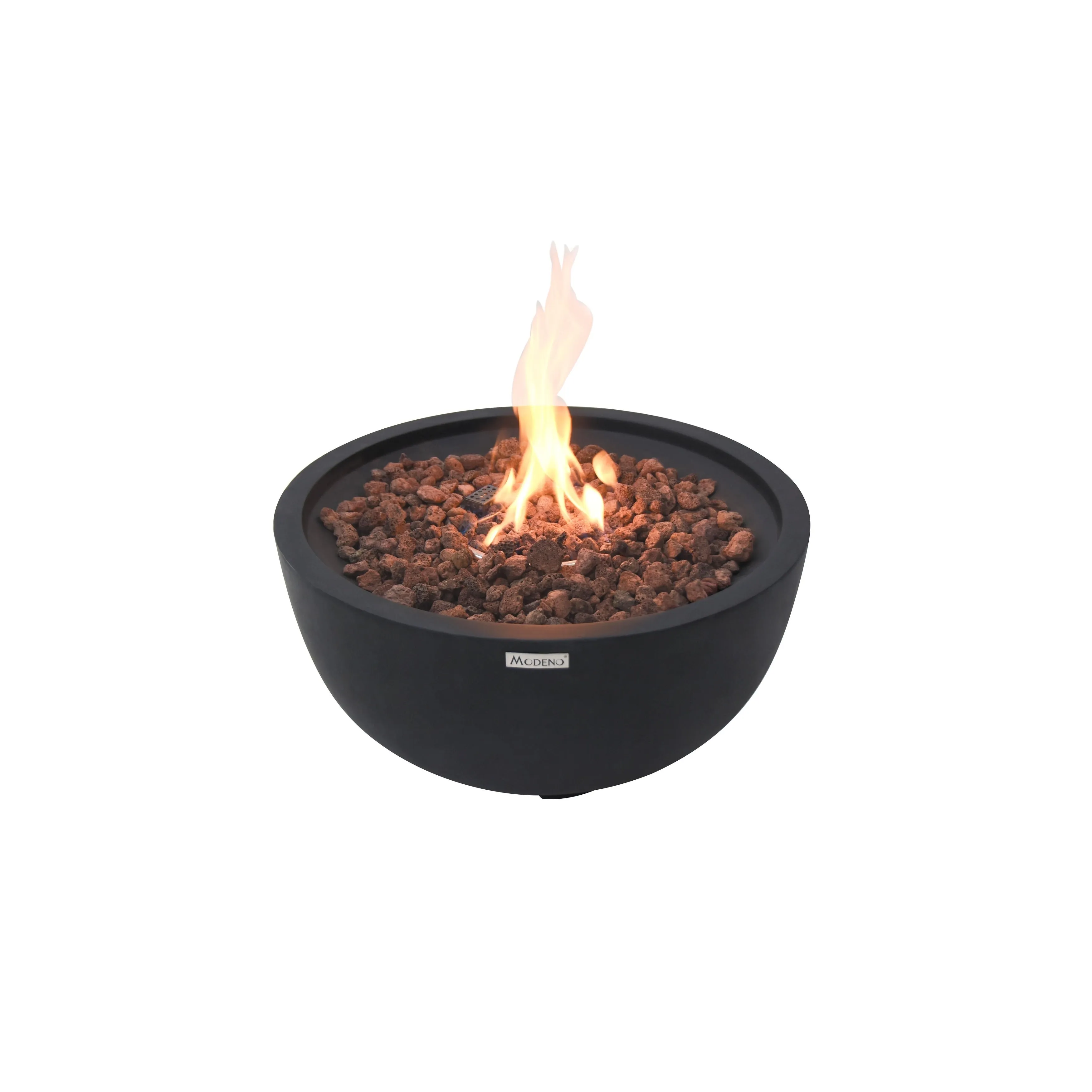 Modeno Jefferson 40.000 BTU Concrete Propane Fire Bowl with Lava Rocks & Cover - 26.6 X 26.6 X 13.8