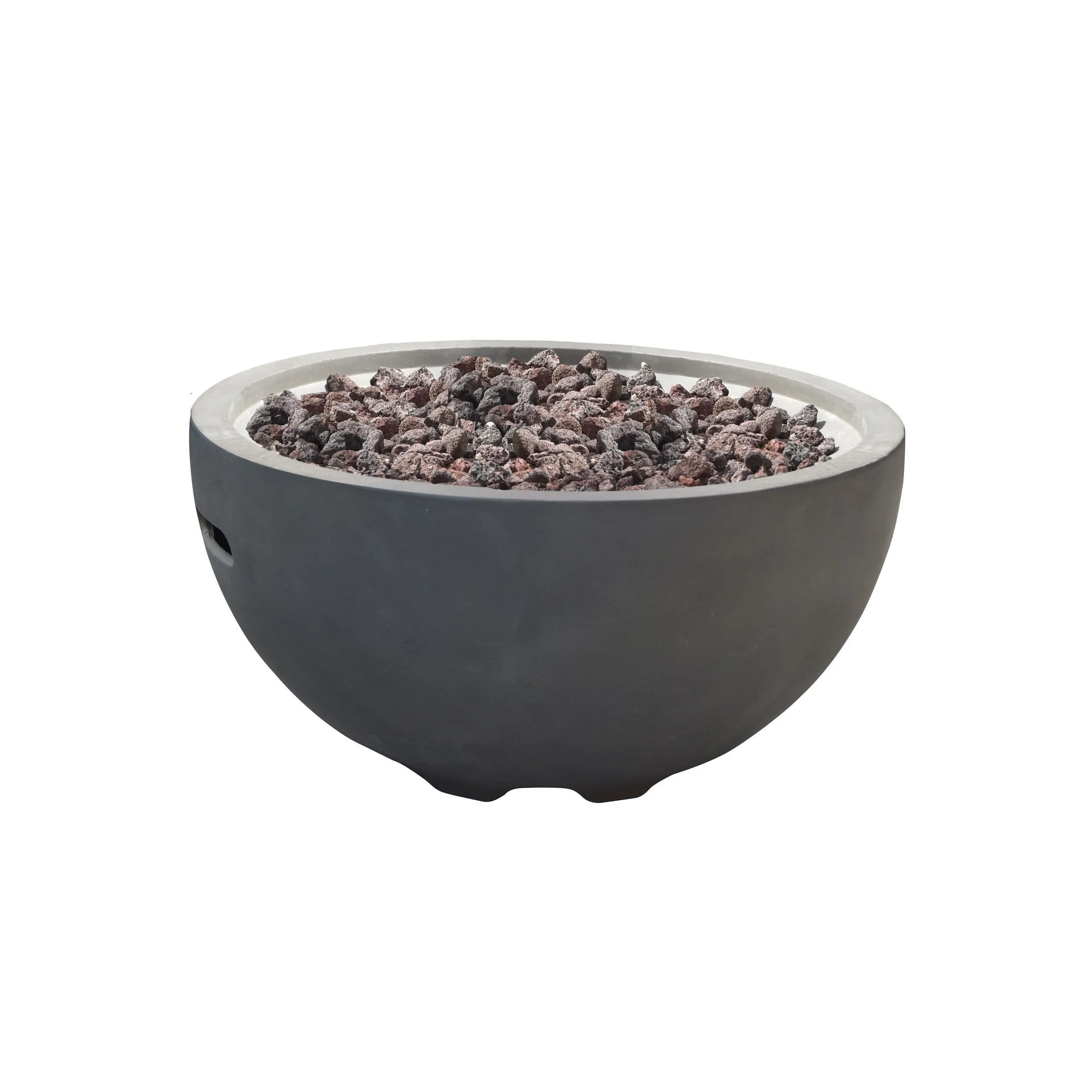 Modeno Nantucket 40.000 BTU Light Grey Concrete Propane Fire Table with Lava Rocks & Cover - 26.6 X 26.6 X 13.8