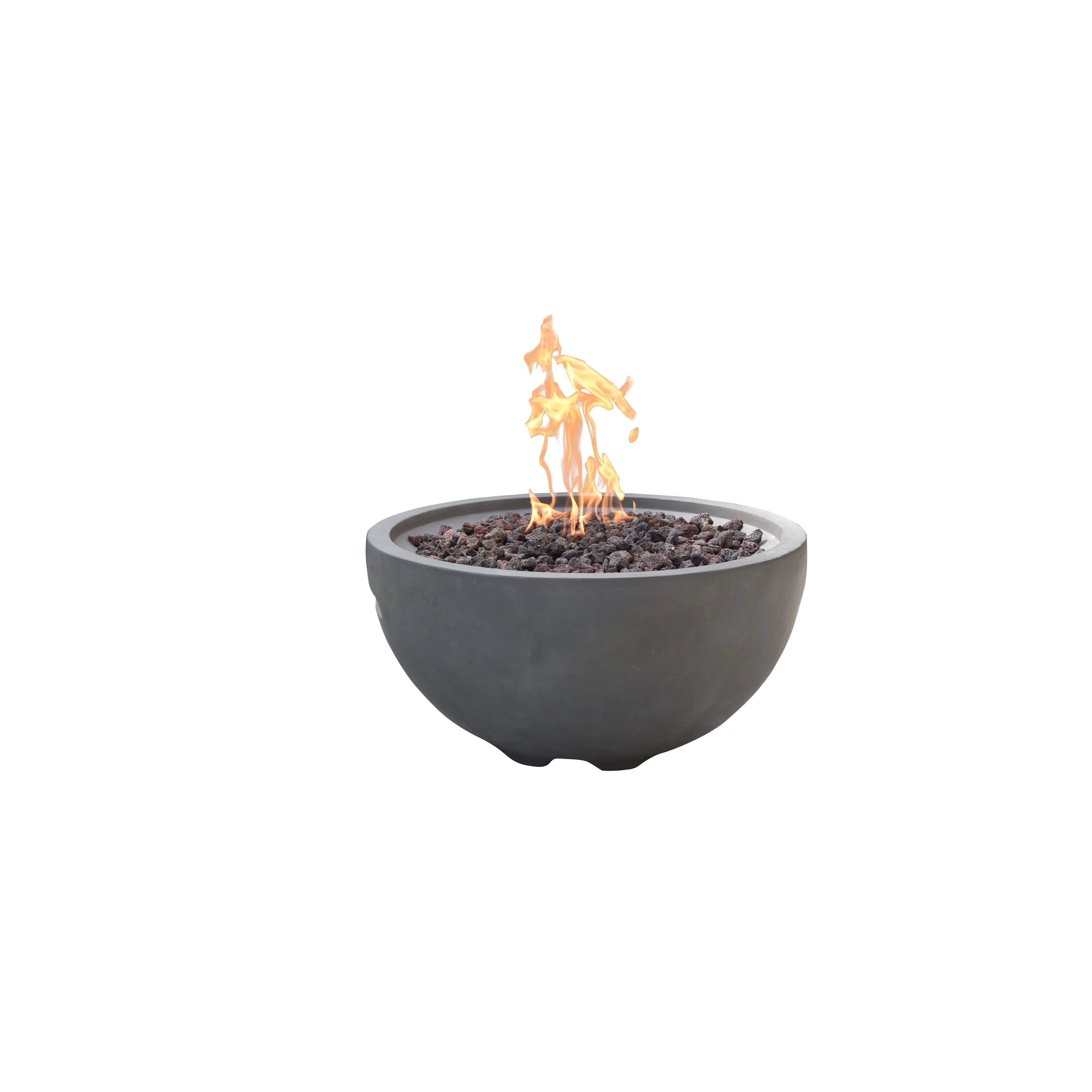Modeno Nantucket 40.000 BTU Light Grey Concrete Propane Fire Table with Lava Rocks & Cover - 26.6 X 26.6 X 13.8