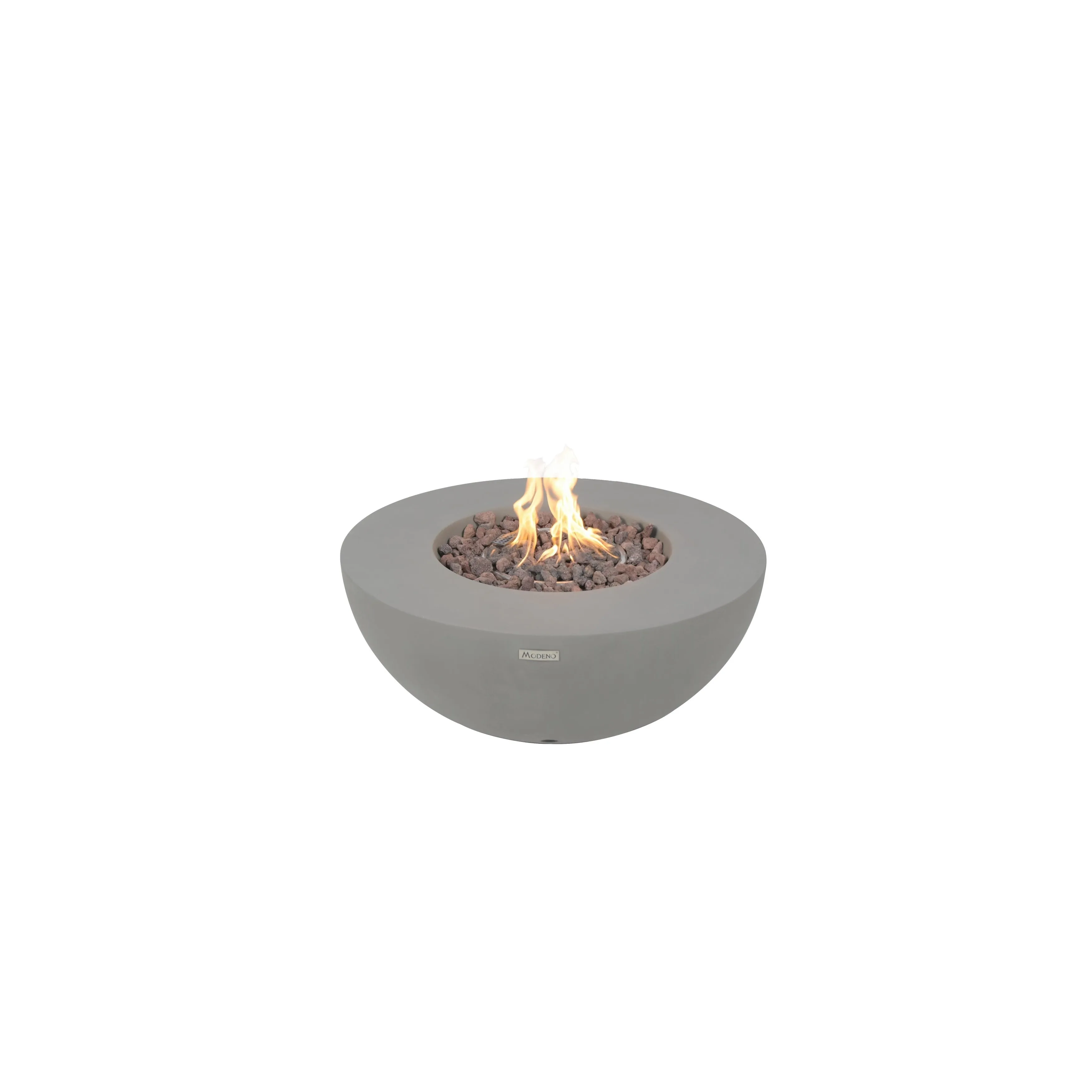 Modeno Roca 50.000 BTU Light Grey Concrete Natural Gas Fire Table with Lava Rocks & Cover - 34 x 34 x 15