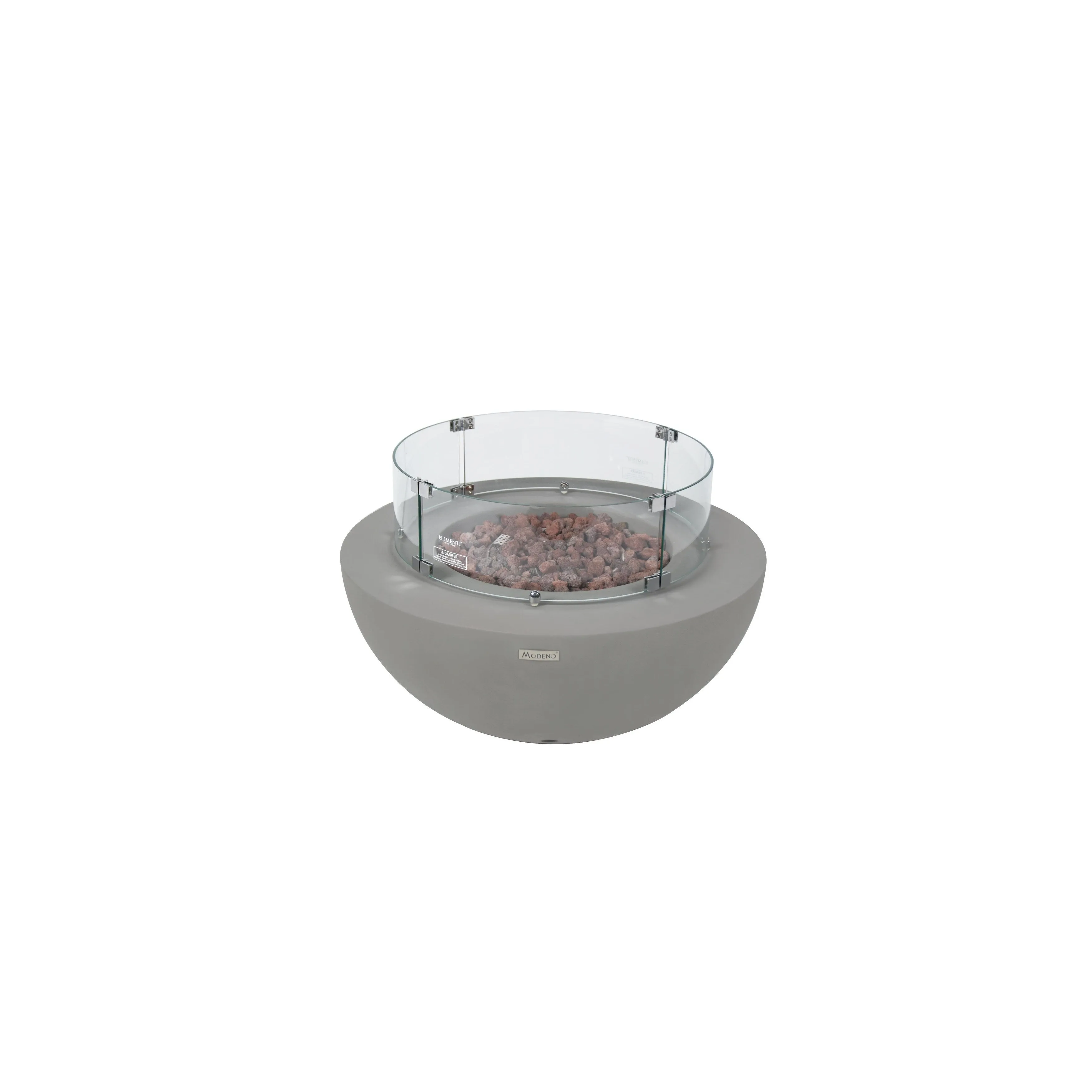 Modeno Roca 50.000 BTU Light Grey Concrete Natural Gas Fire Table with Lava Rocks & Cover - 34 x 34 x 15