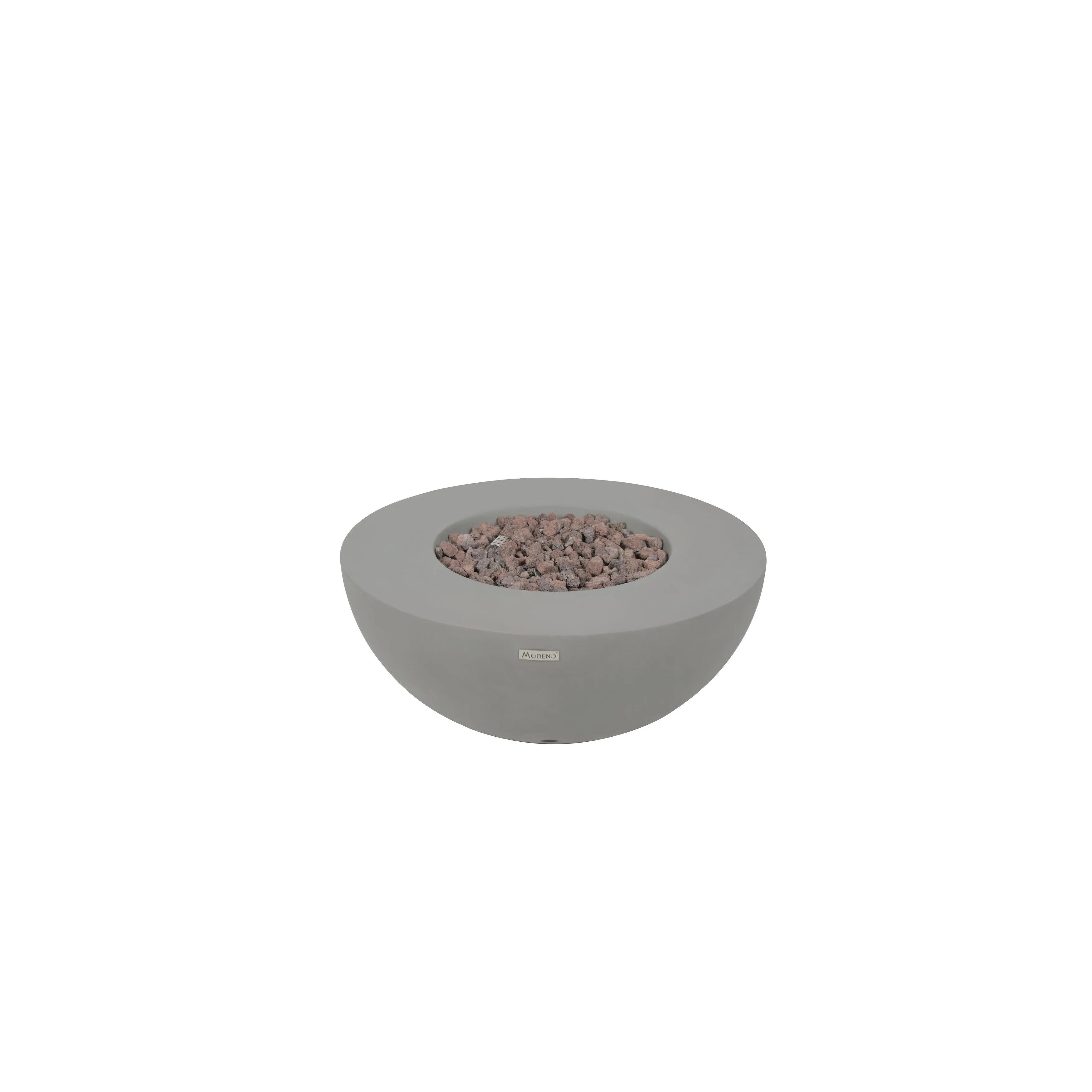 Modeno Roca 50.000 BTU Light Grey Concrete Natural Gas Fire Table with Lava Rocks & Cover - 34 x 34 x 15