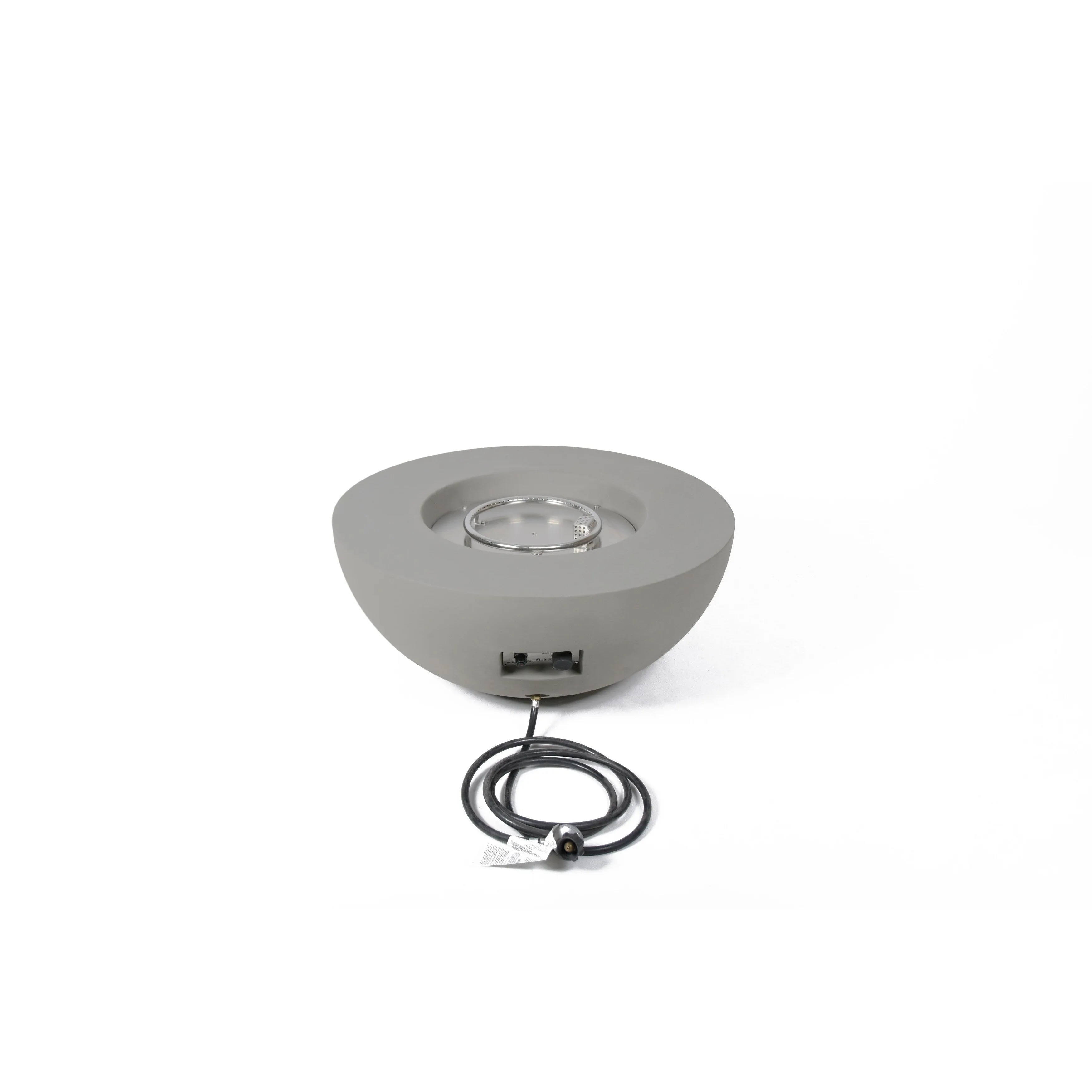 Modeno Roca 50.000 BTU Light Grey Concrete Propane Fire Table with Lava Rocks & Cover - 34 x 34 x 15
