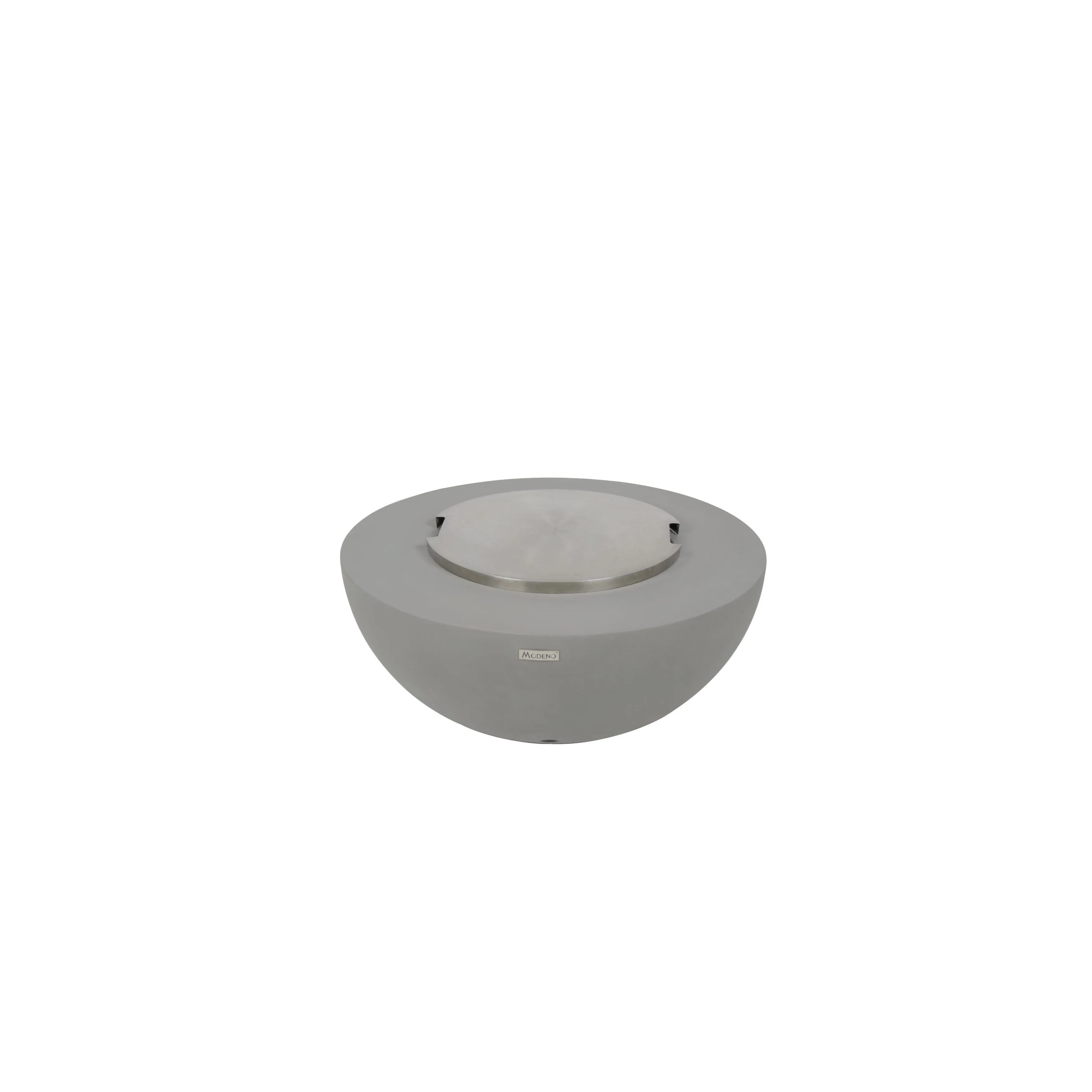 Modeno Roca 50.000 BTU Light Grey Concrete Propane Fire Table with Lava Rocks & Cover - 34 x 34 x 15