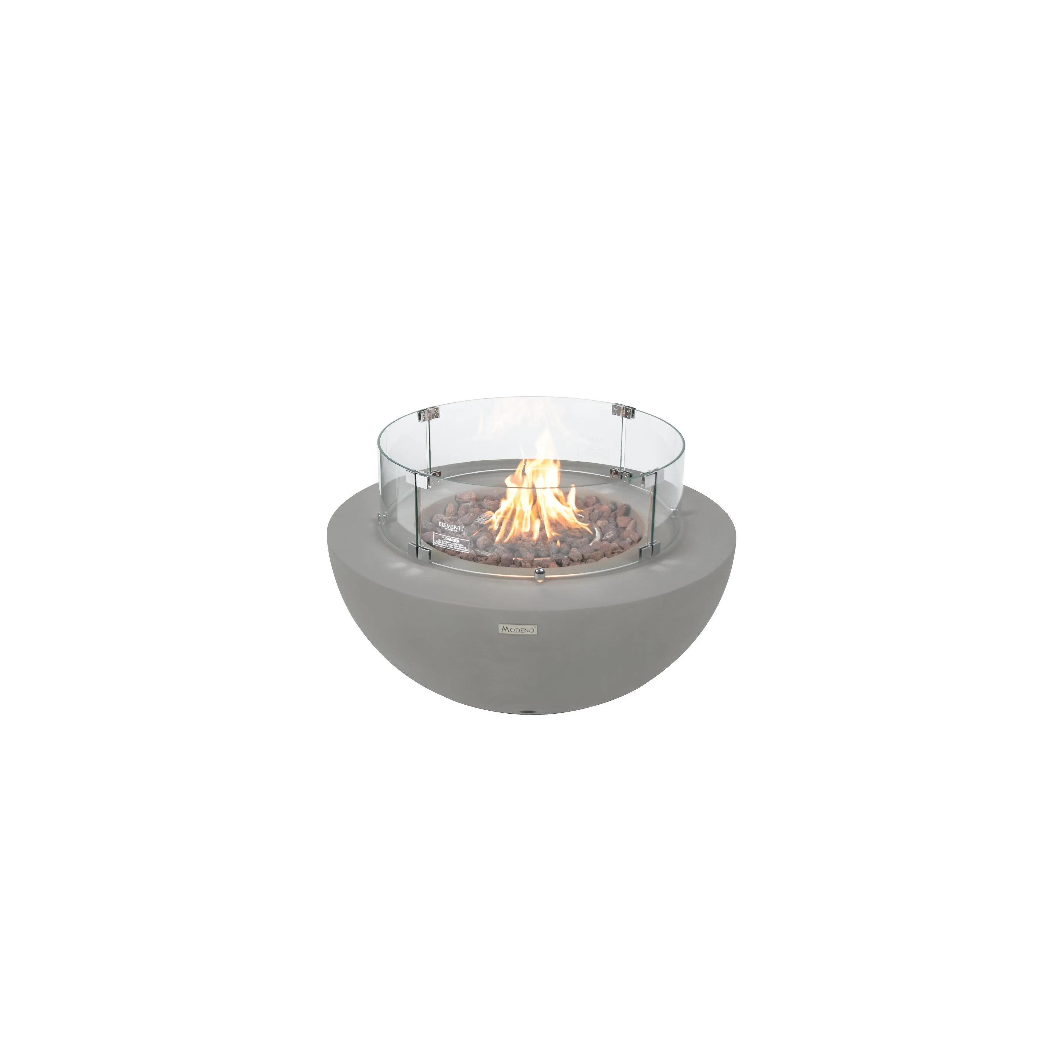 Modeno Roca 50.000 BTU Light Grey Concrete Propane Fire Table with Lava Rocks & Cover - 34 x 34 x 15