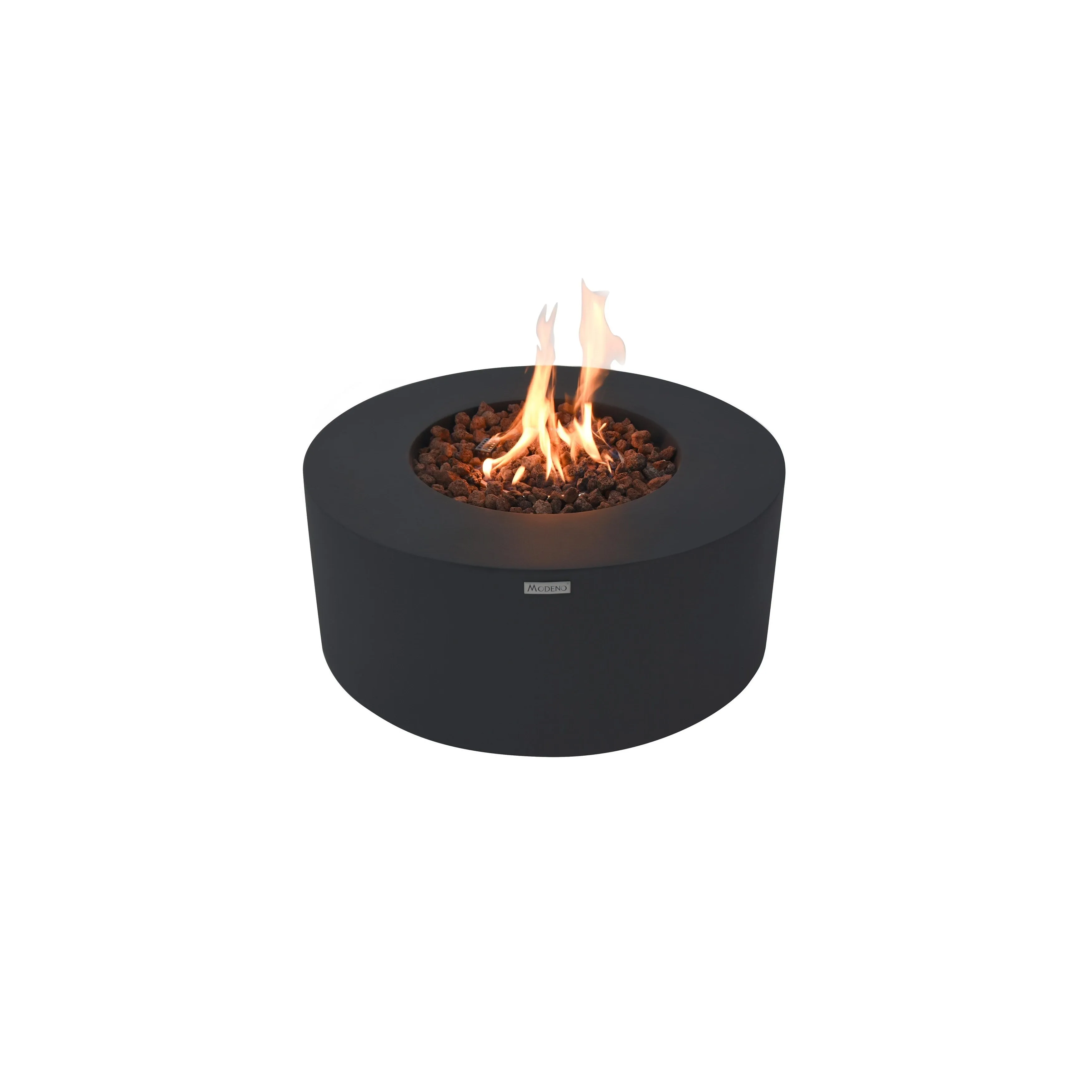 Modeno Venice 50.000 BTU Dark Grey Concrete Propane Fire Table with Lava Rocks & Cover - 34.3 X 34.3 X 14.6