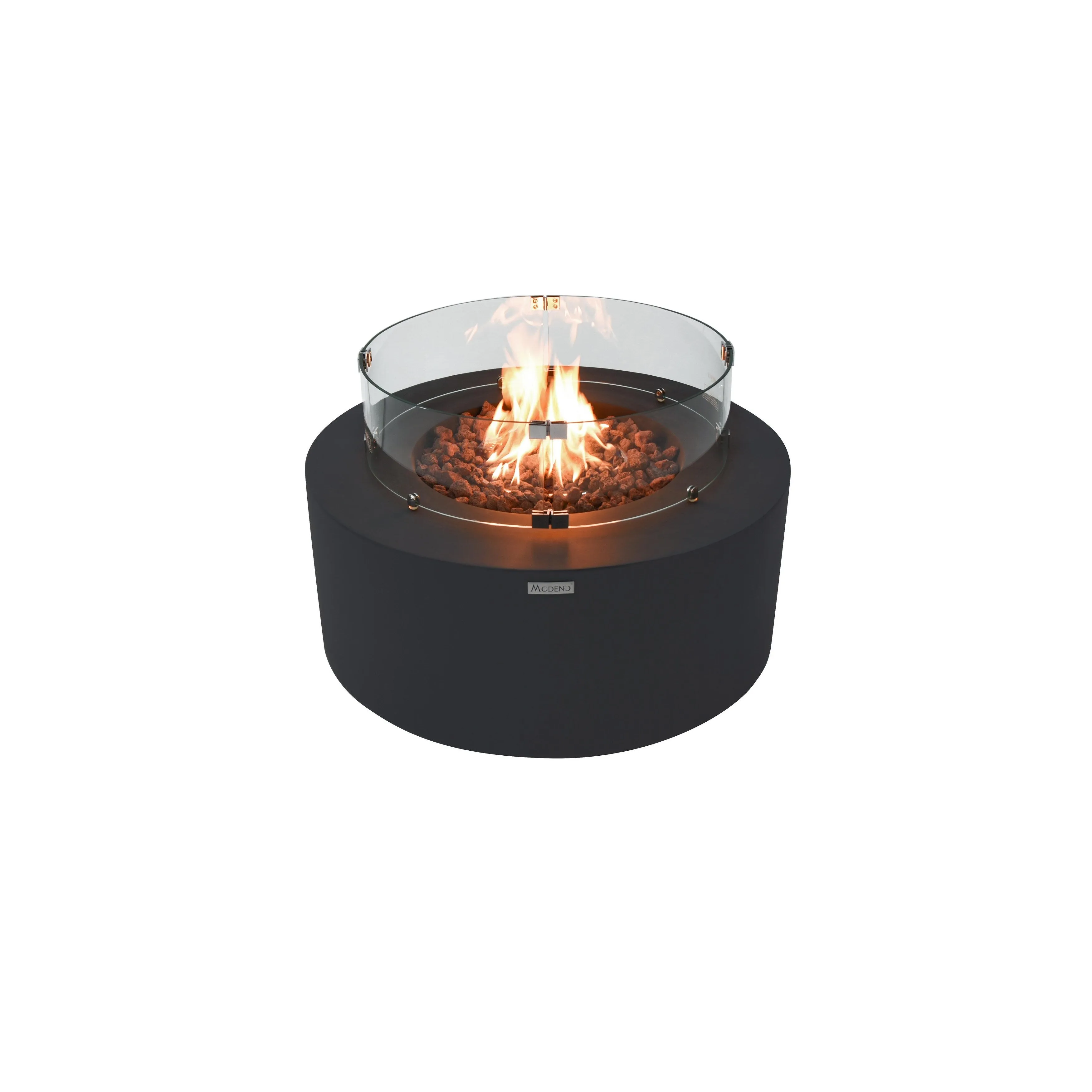 Modeno Venice 50.000 BTU Dark Grey Concrete Propane Fire Table with Lava Rocks & Cover - 34.3 X 34.3 X 14.6