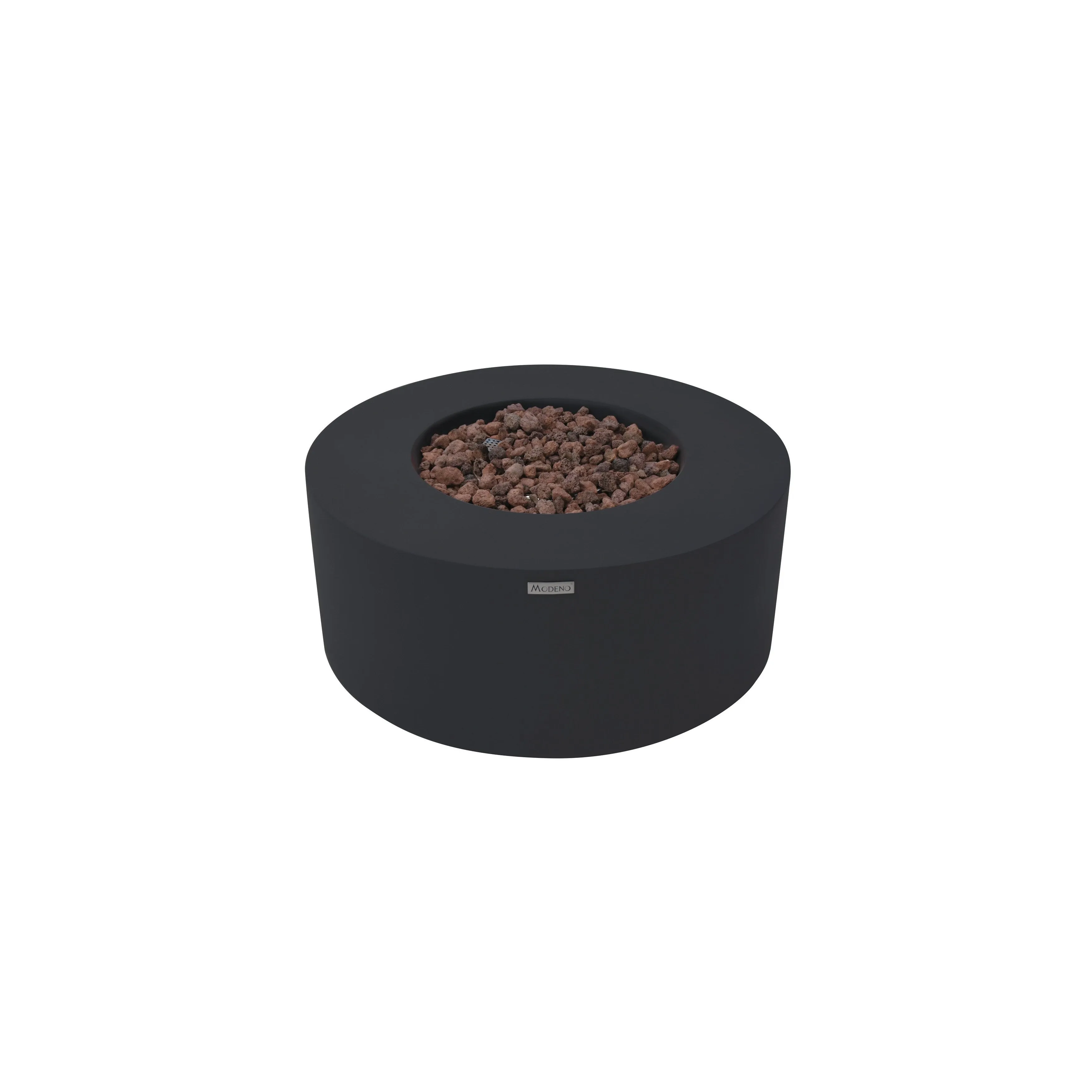 Modeno Venice 50.000 BTU Dark Grey Concrete Propane Fire Table with Lava Rocks & Cover - 34.3 X 34.3 X 14.6