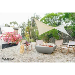 Modeno Westport 50.000 BTU Light Grey Concrete Natural Gas Fire Table with Lava Rocks & Cover - 34 x 34 x 14