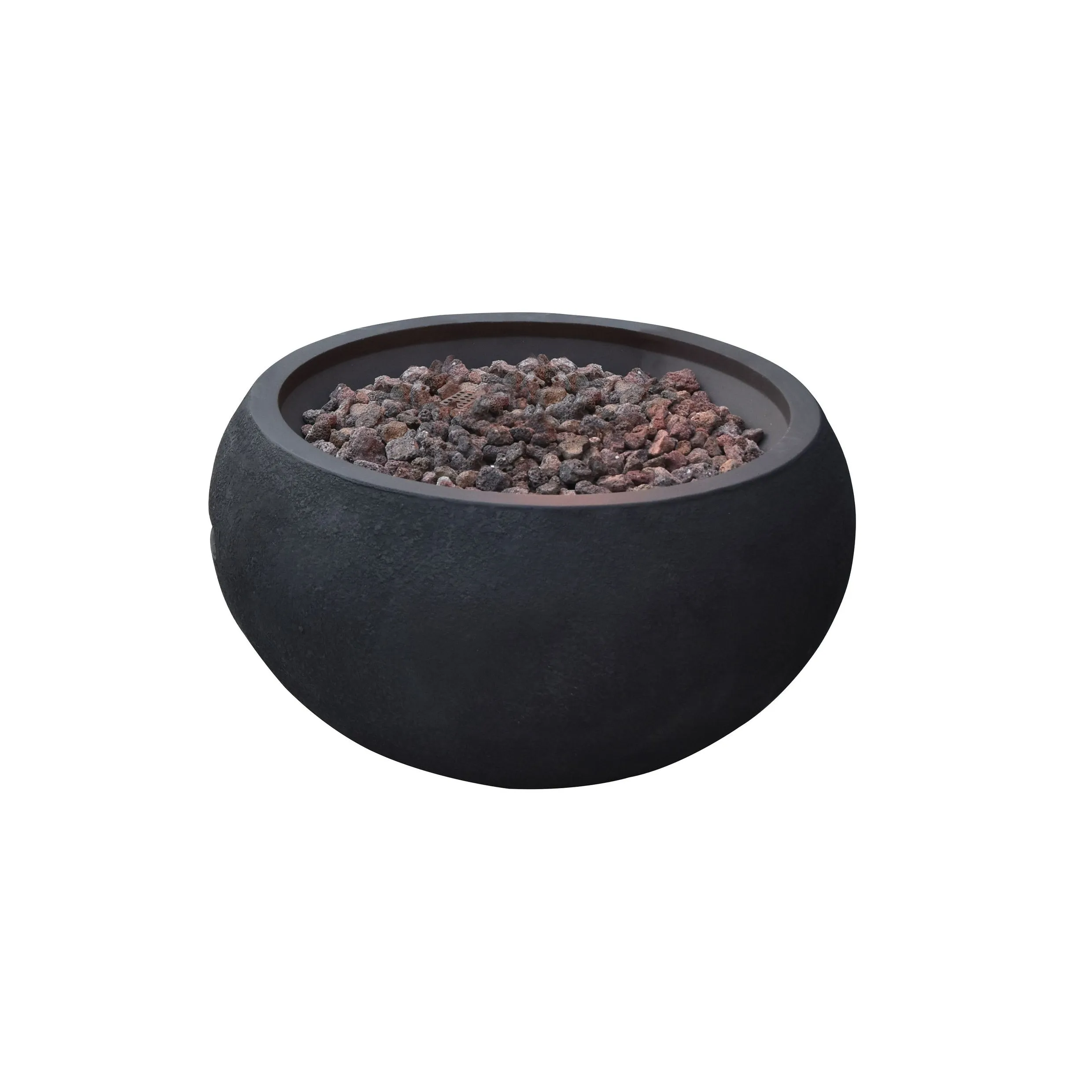 Modeno York 40.000 BTU Black Concrete Propane Fire Table with Lava Rocks & Cover - 26.6 X 26.6 X 14.2
