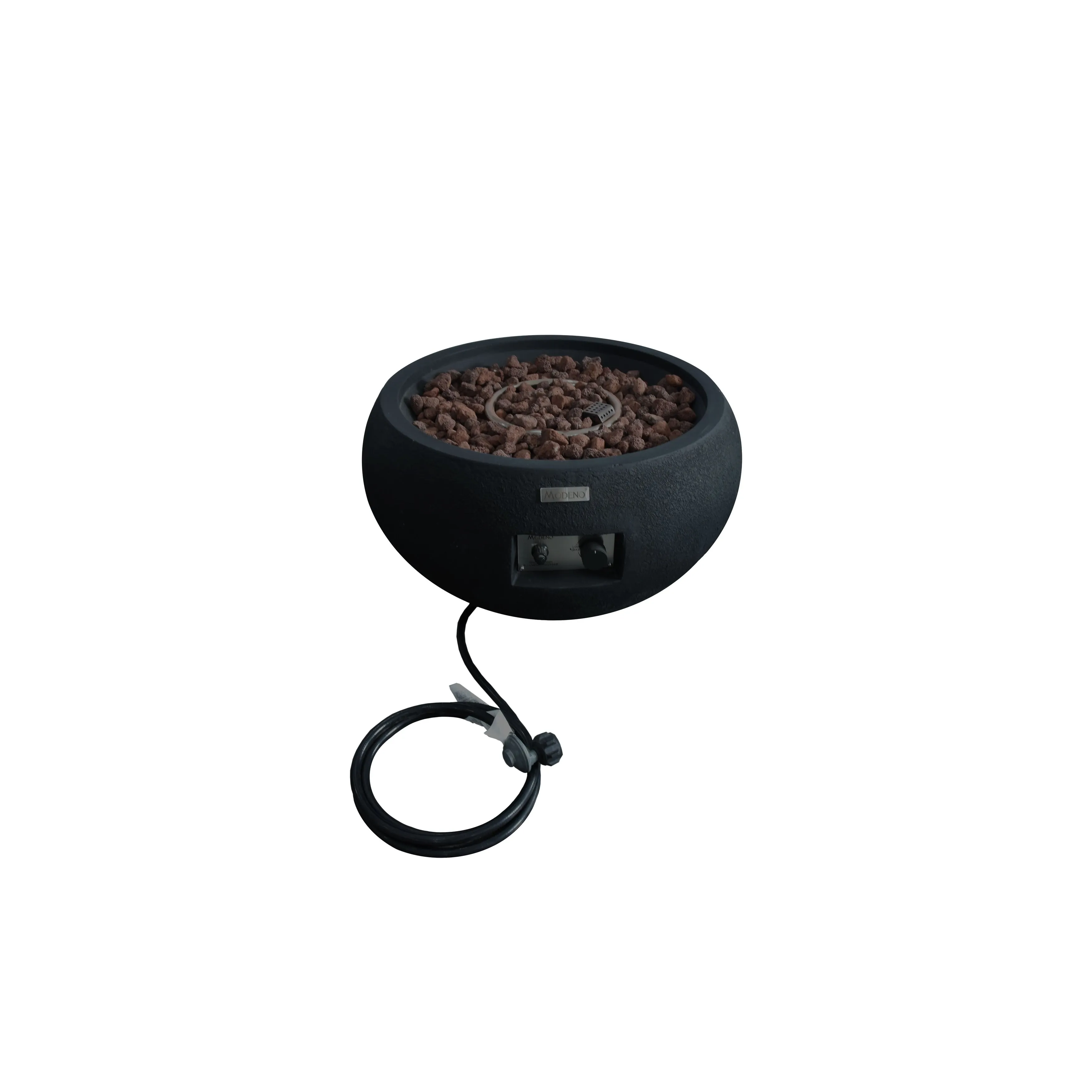 Modeno York 40.000 BTU Black Concrete Propane Fire Table with Lava Rocks & Cover - 26.6 X 26.6 X 14.2