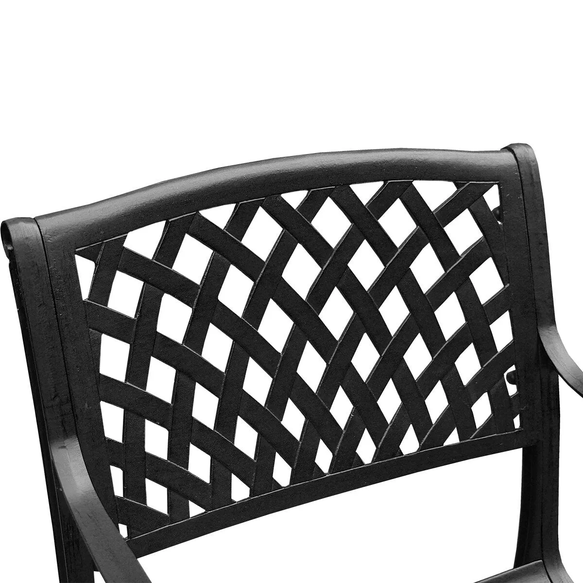 Modern Ornate Outdoor Mesh Aluminum 48-in Round Patio Dining Set with Four Chairs - N/A