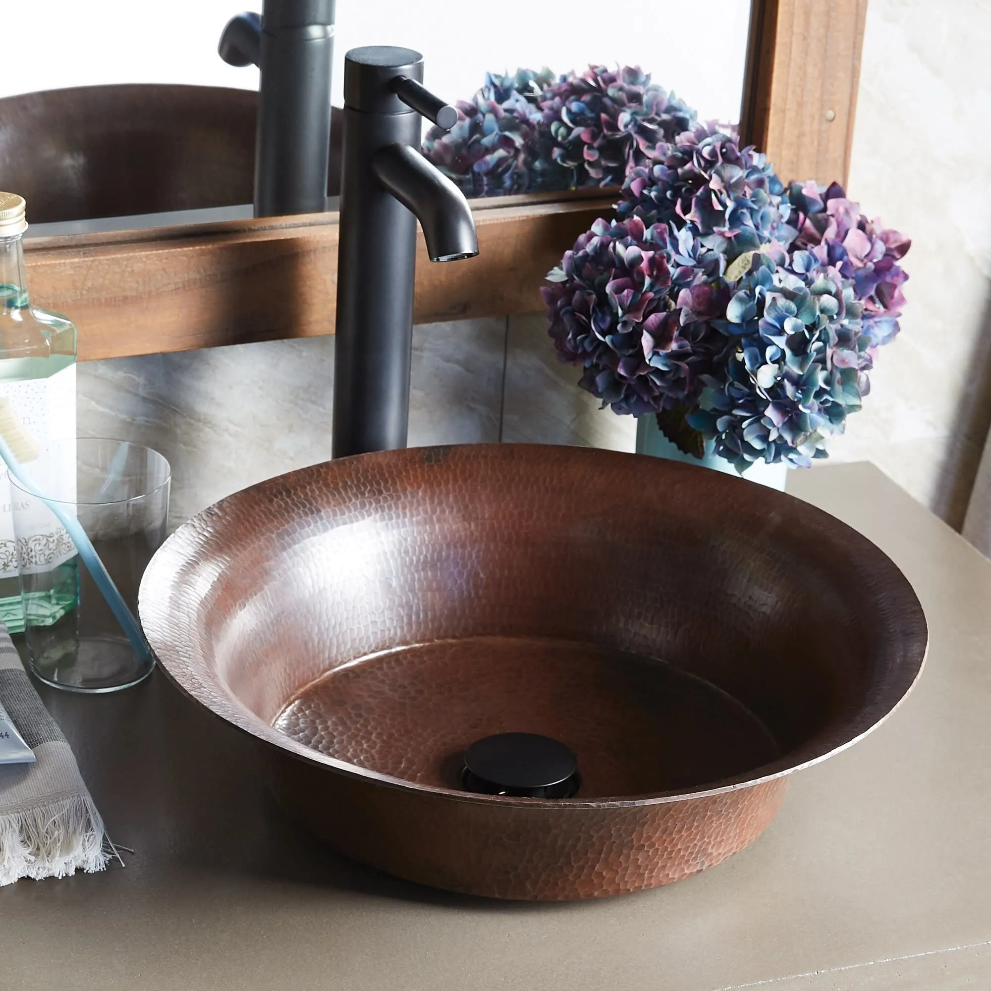 Native Trails Maestro Bajo 16-1/4 Copper Vessel Bathroom Sink