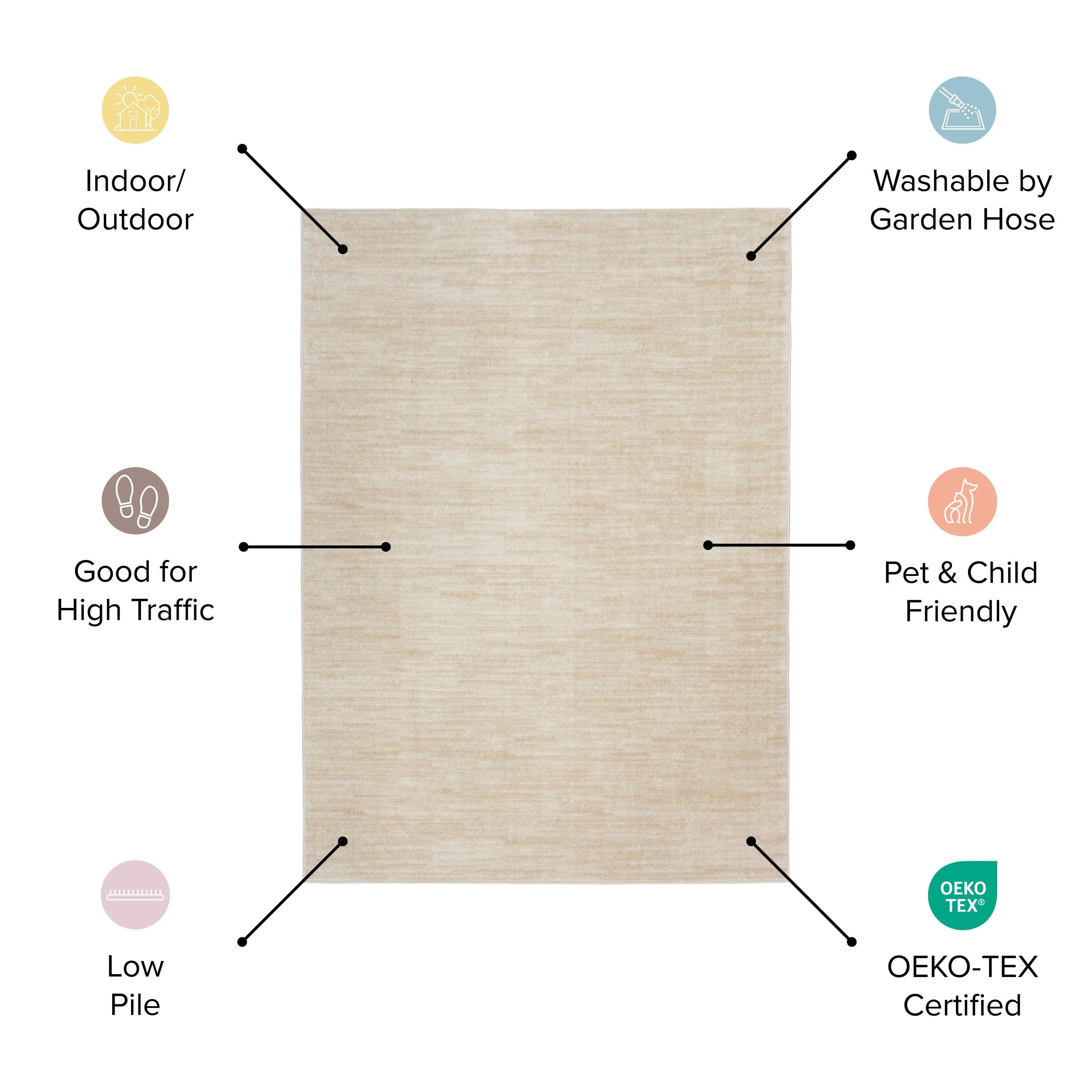 Nourison Sandy Indoor / Outdoor Solid Area Rug
