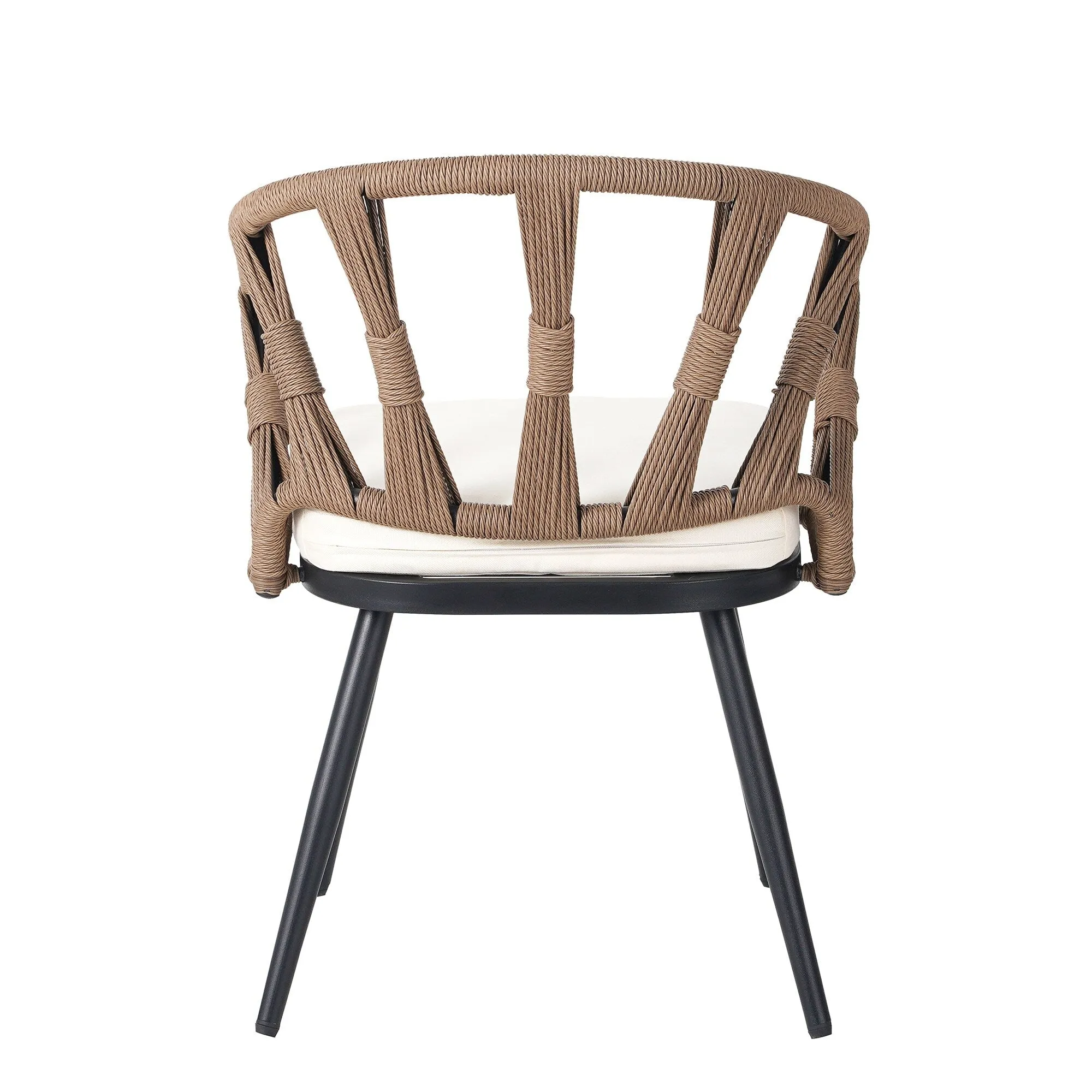 Outdoor PE Rattan Chairs with Plastic Wood Table for Garden (Set of 5)