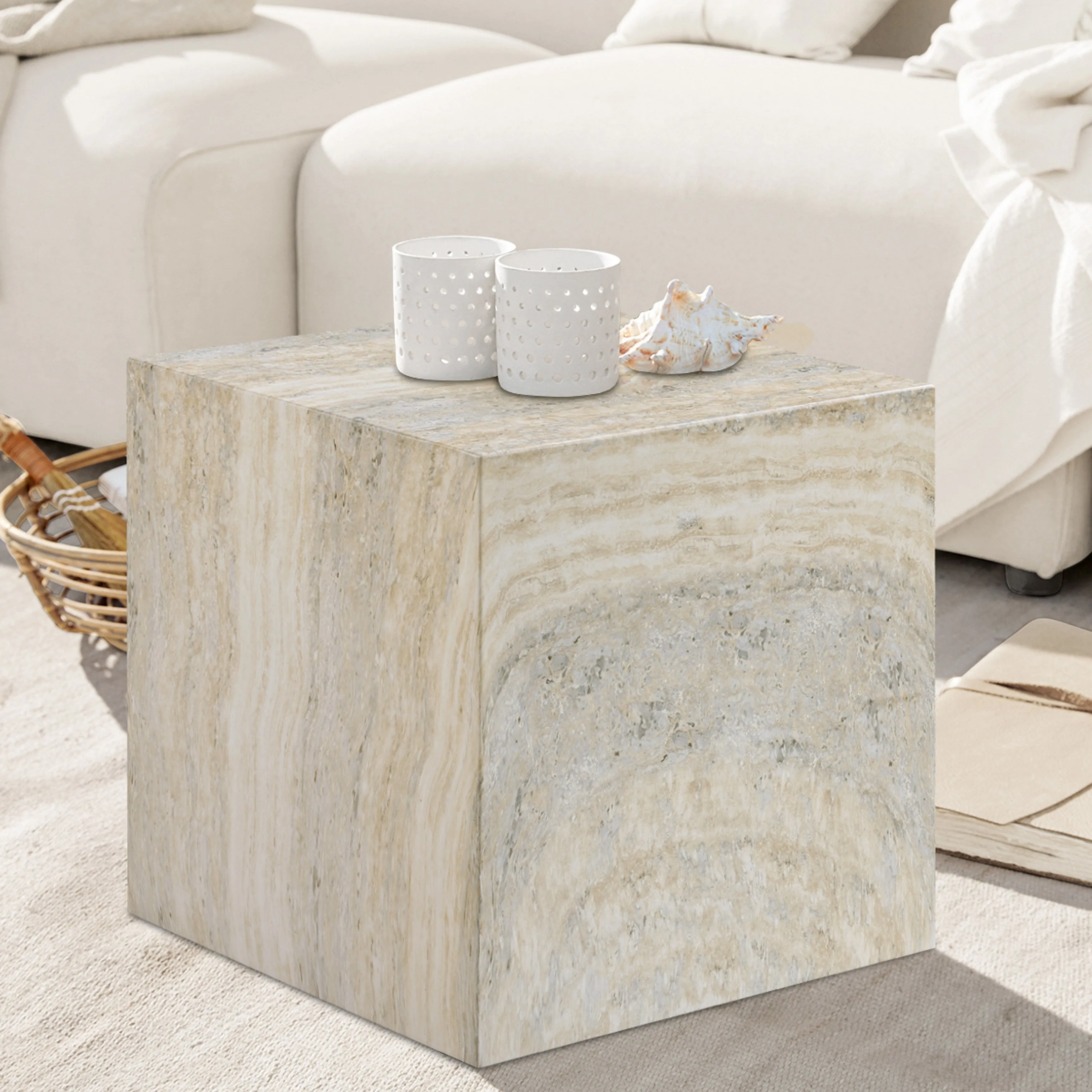 Piazza Finished Concrete Indoor/Outdoor End Table