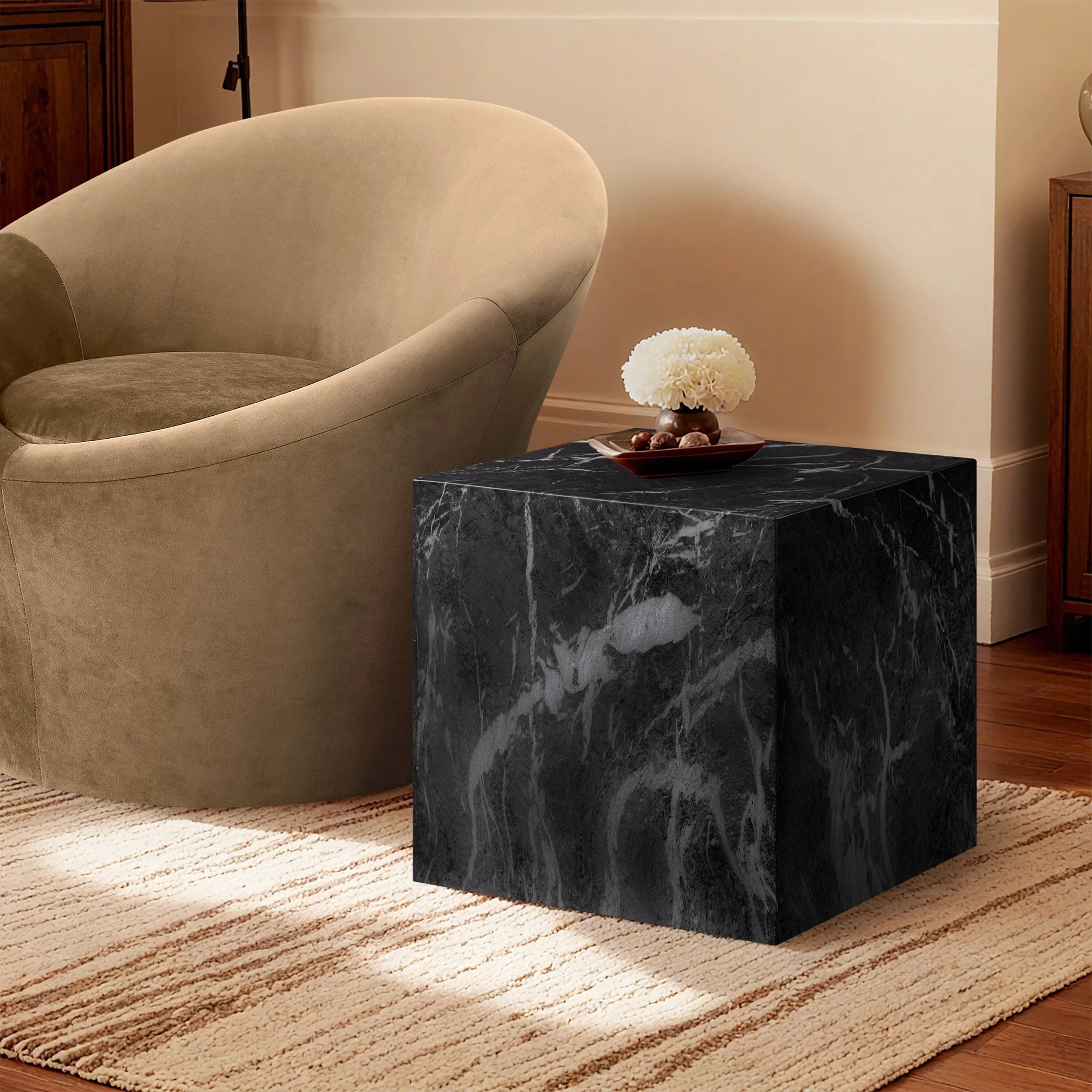 Piazza Finished Concrete Indoor/Outdoor End Table