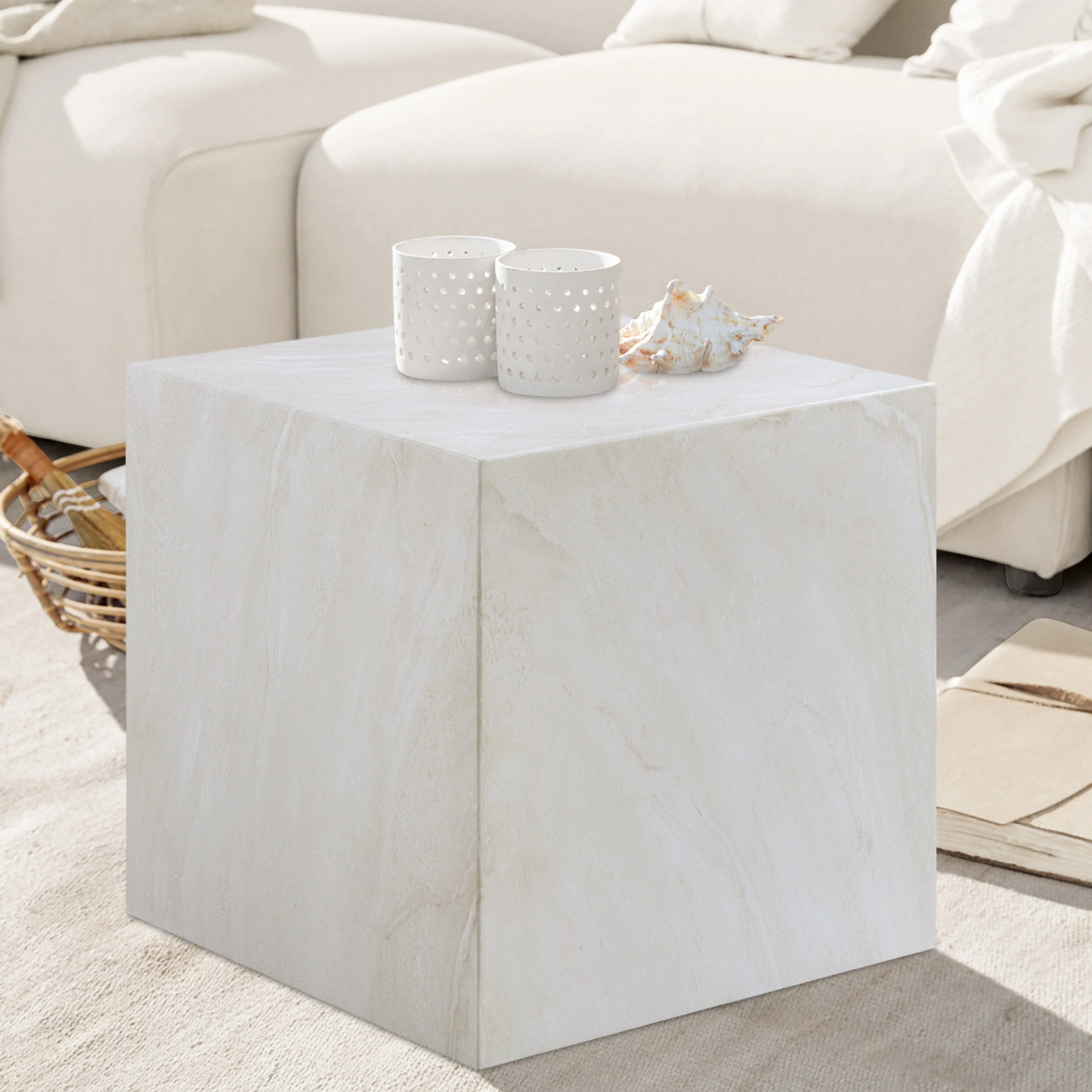 Piazza Finished Concrete Indoor/Outdoor End Table