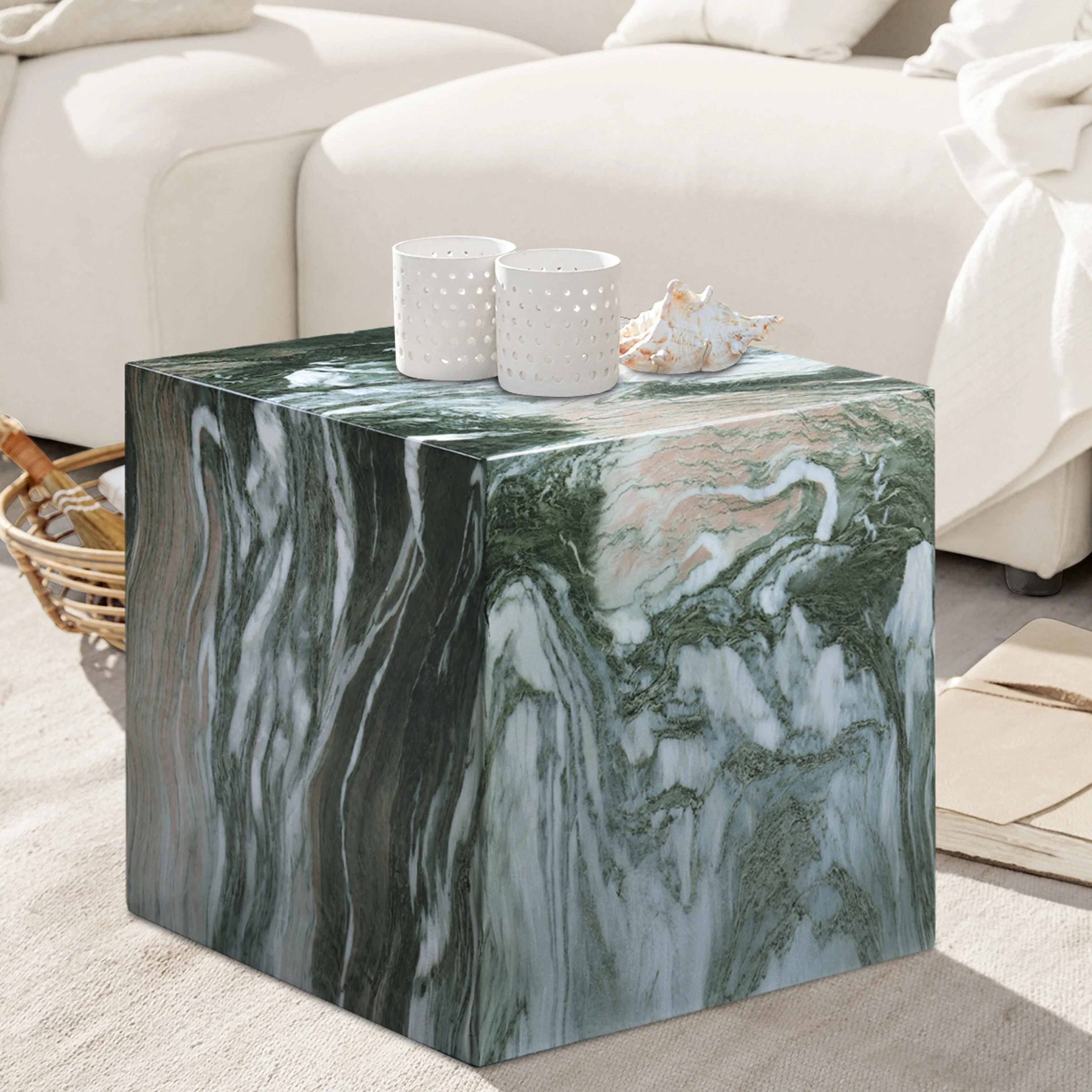 Piazza Finished Concrete Indoor/Outdoor End Table
