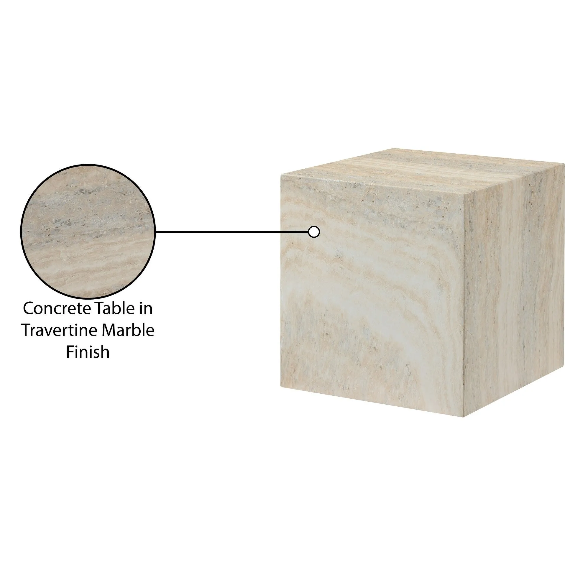 Piazza Finished Concrete Indoor/Outdoor End Table