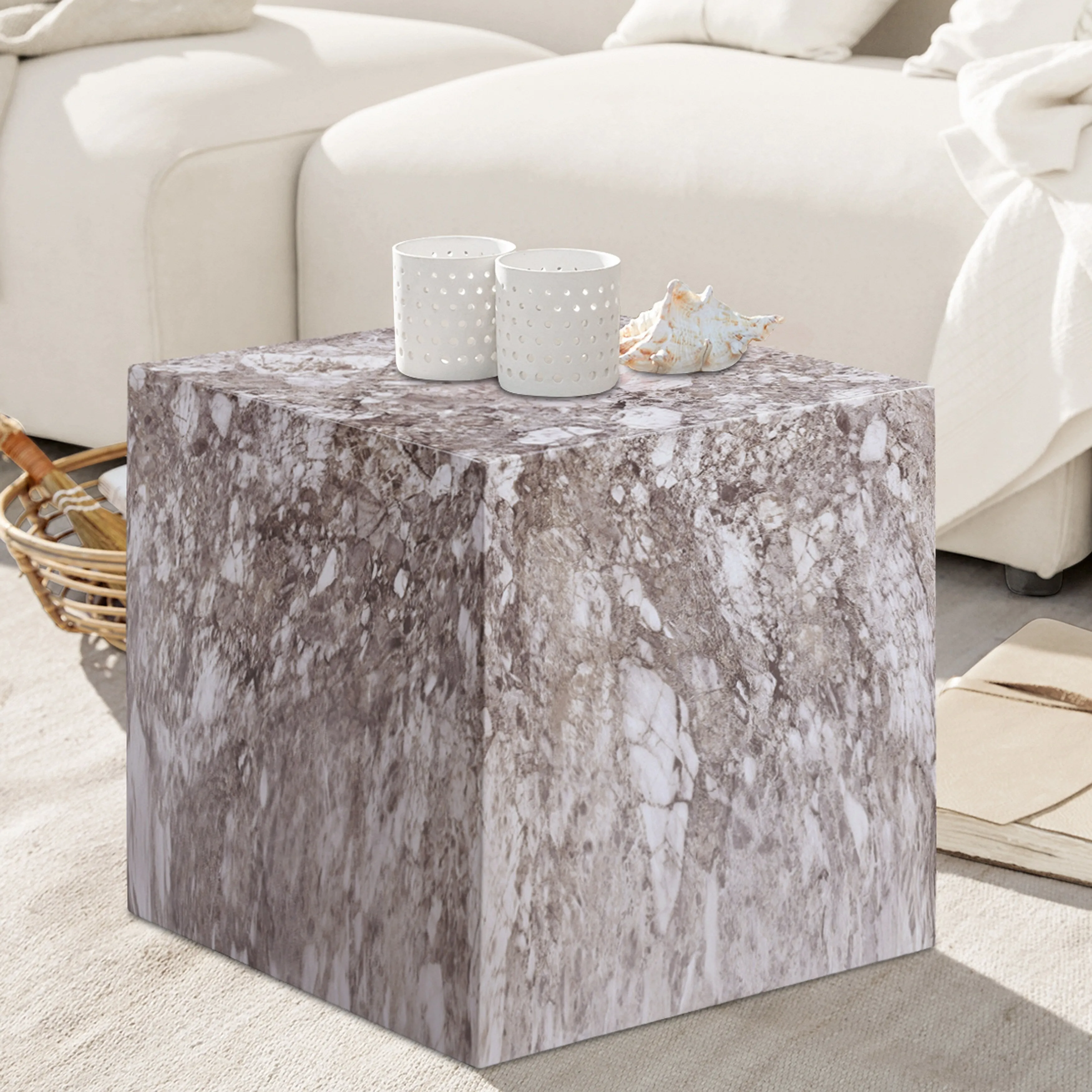 Piazza Finished Concrete Indoor/Outdoor End Table