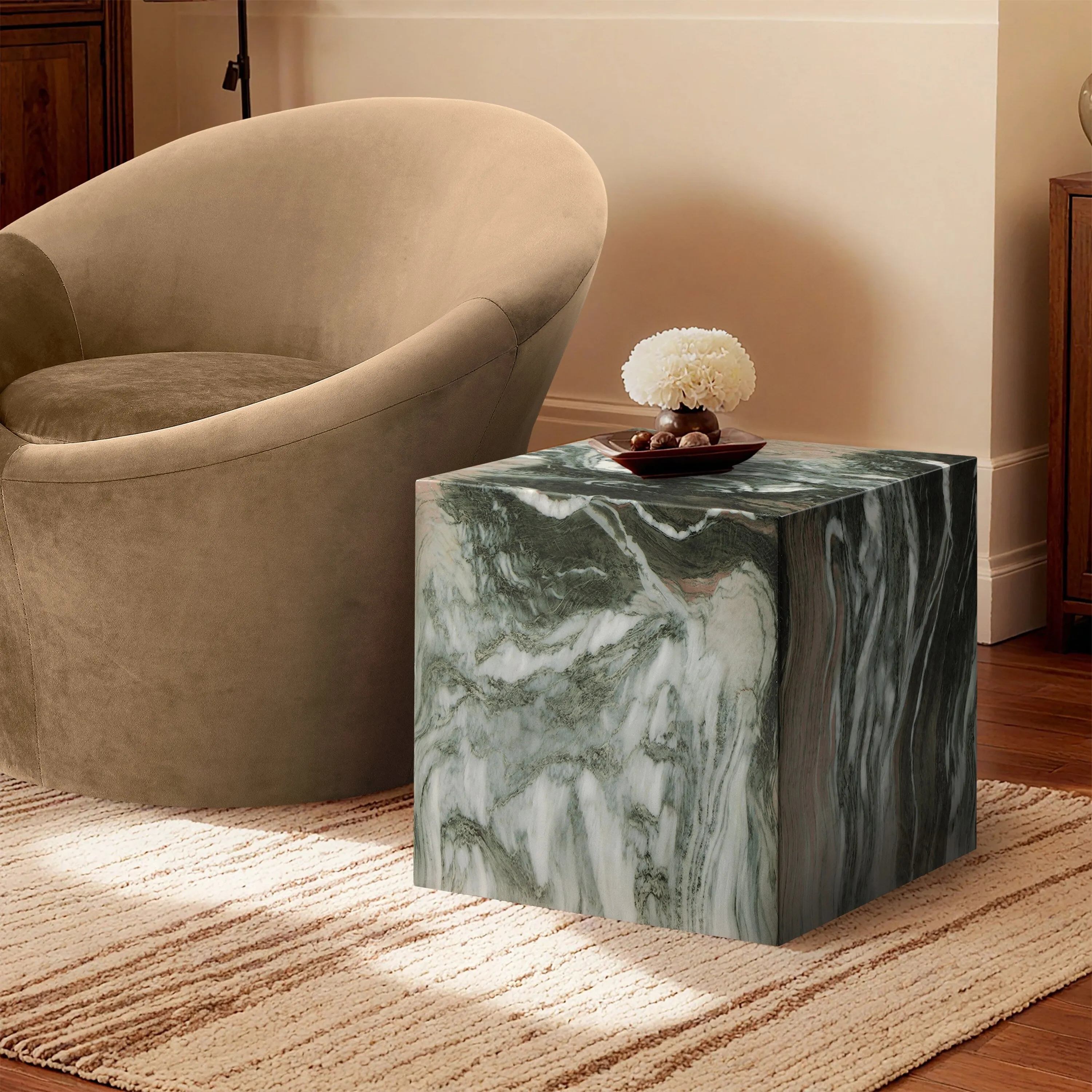 Piazza Finished Concrete Indoor/Outdoor End Table