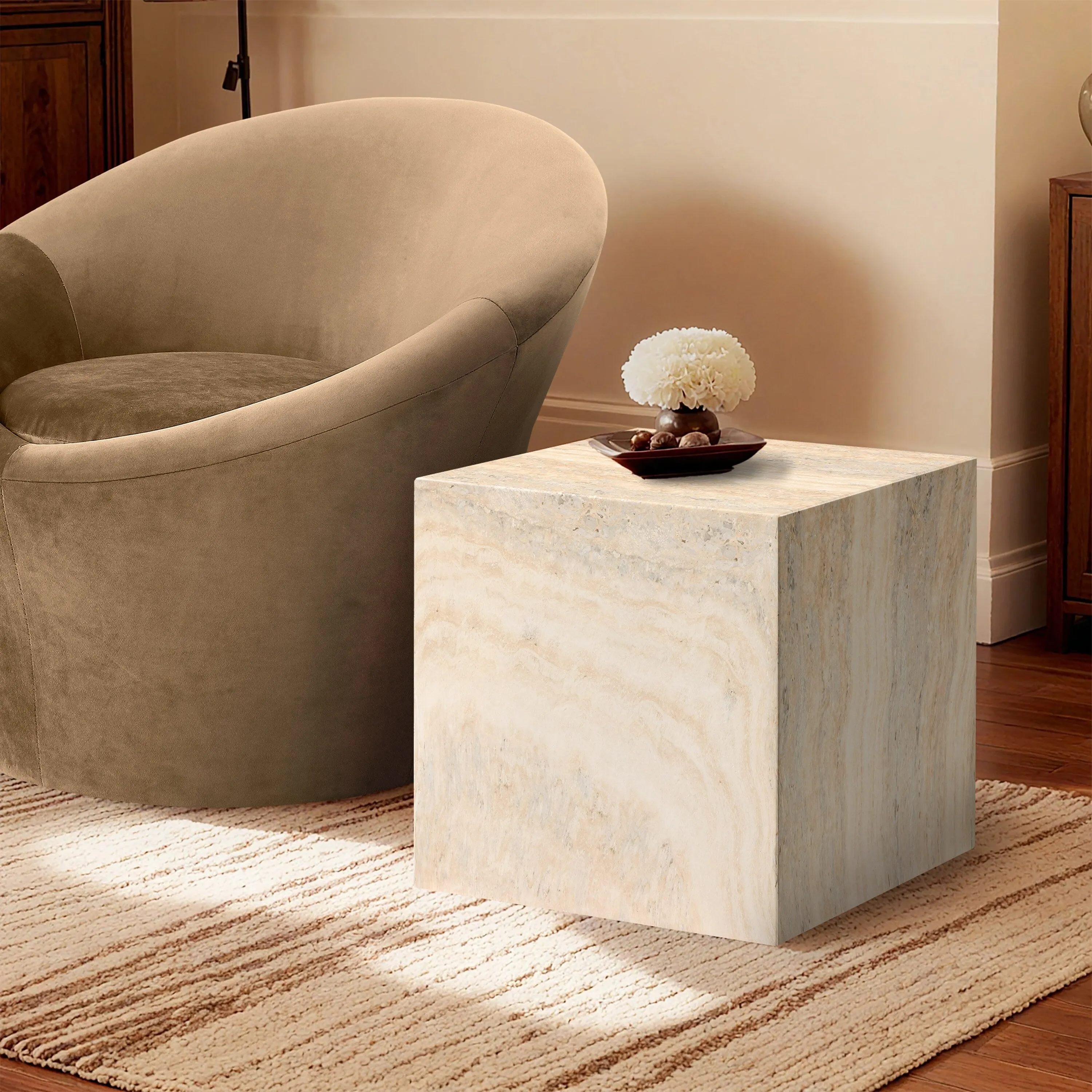 Piazza Finished Concrete Indoor/Outdoor End Table
