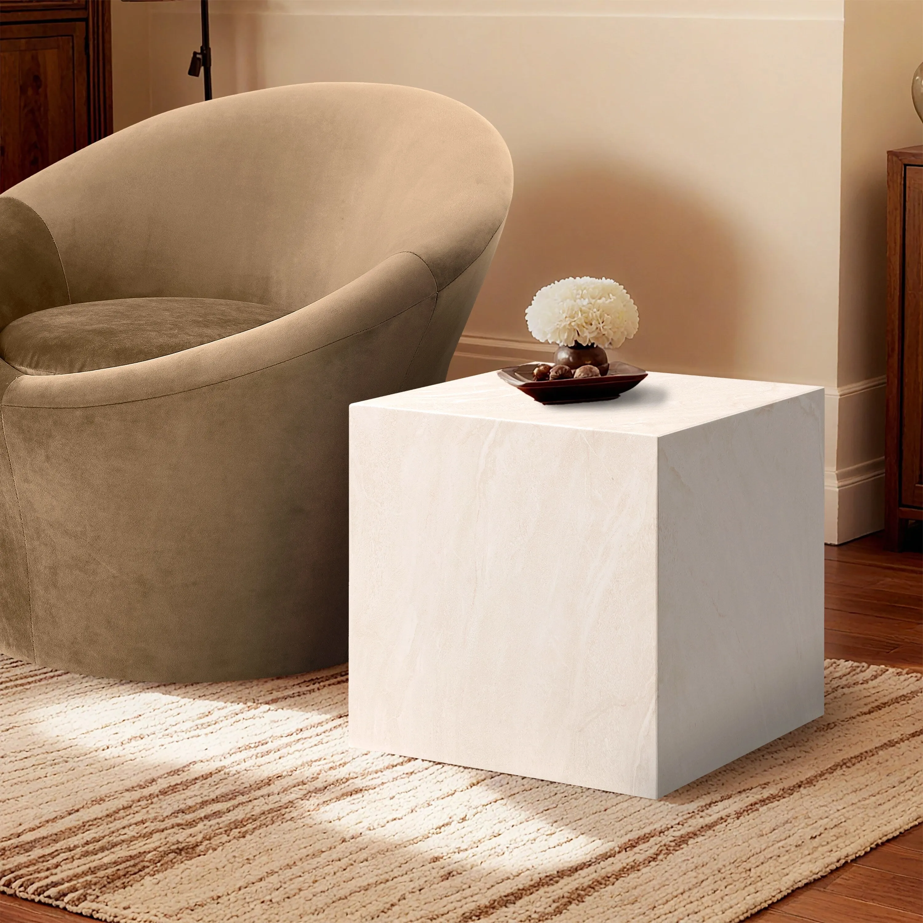Piazza Finished Concrete Indoor/Outdoor End Table
