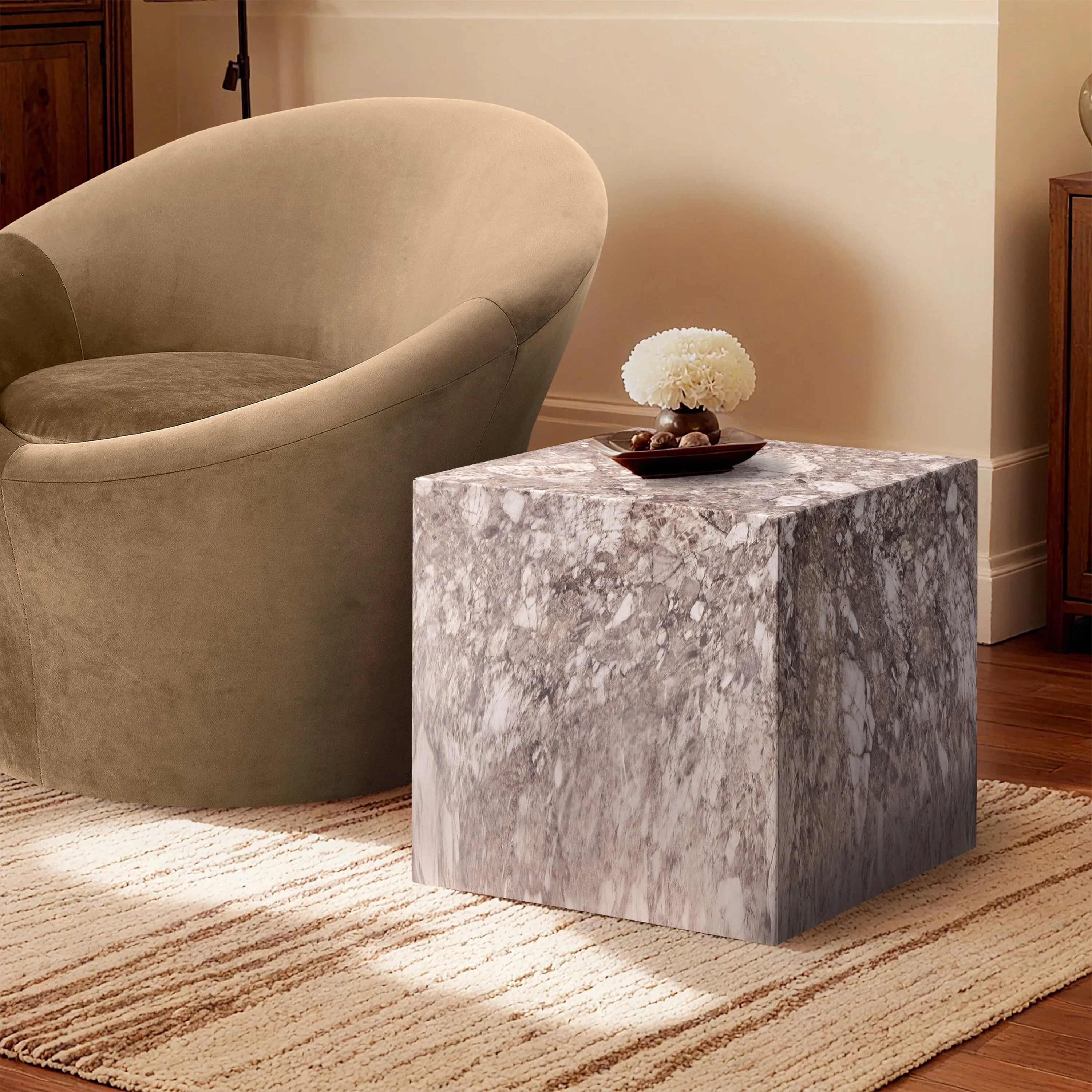Piazza Finished Concrete Indoor/Outdoor End Table