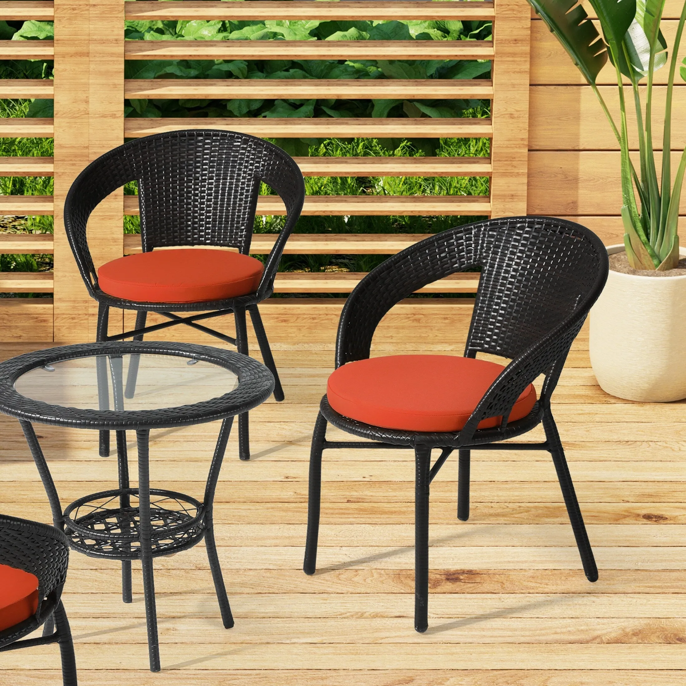Polytrends Fading Free All Weather Outdoor Patio Dining Chair Seat Cushions - (Set of 4)