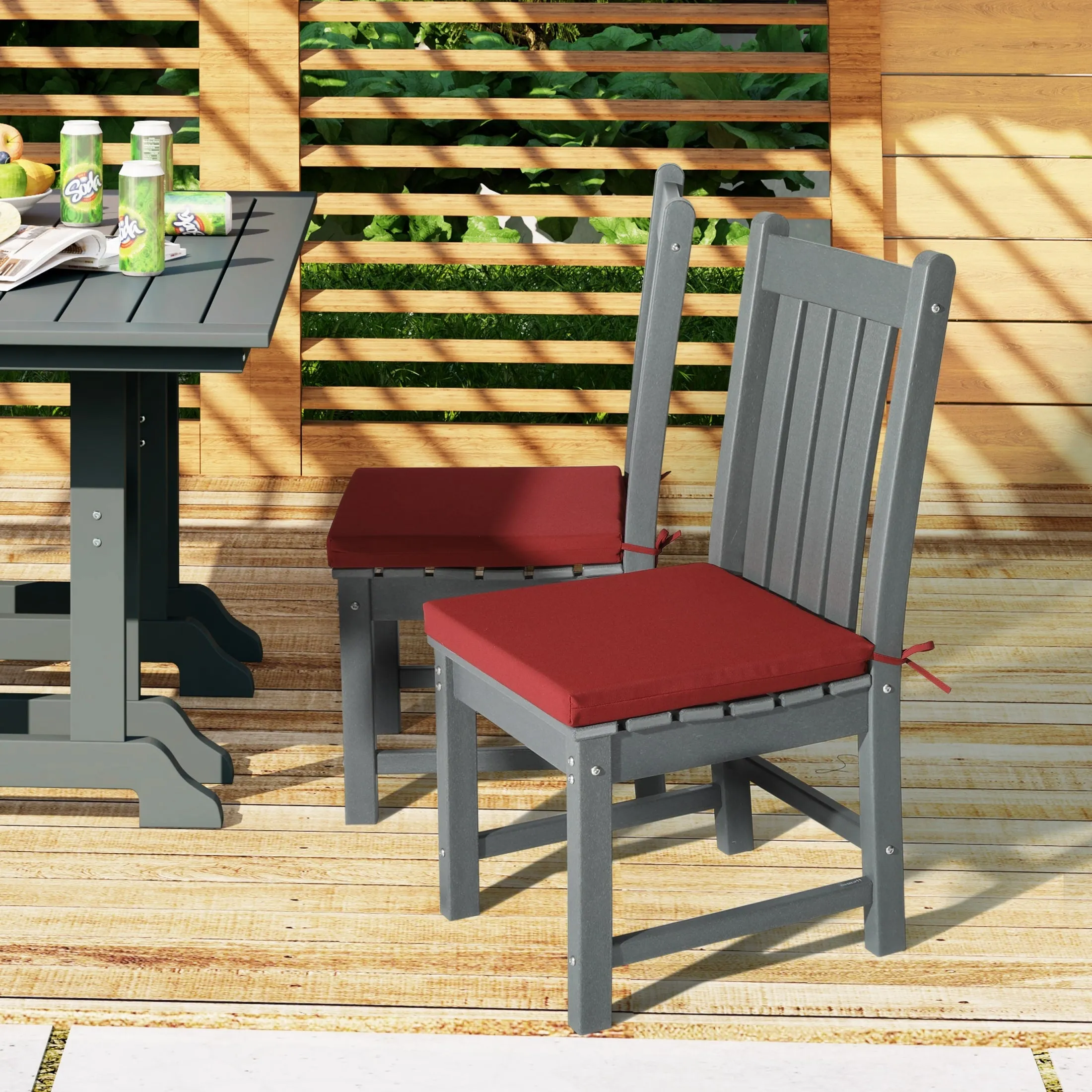 Polytrends Fading Free All Weather Outdoor Patio Dining Chair Seat Cushions - (Set of 4)