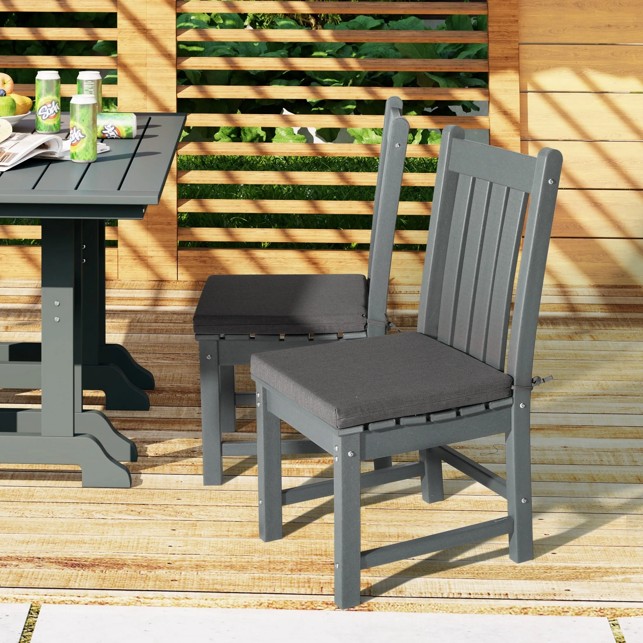 Polytrends Fading Free All Weather Outdoor Patio Dining Chair Seat Cushions - (Set of 4)