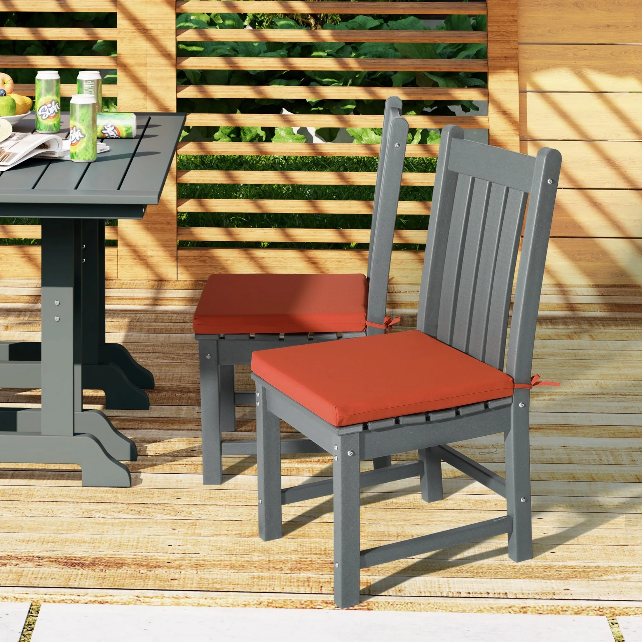 Polytrends Fading Free All Weather Outdoor Patio Dining Chair Seat Cushions - (Set of 4)