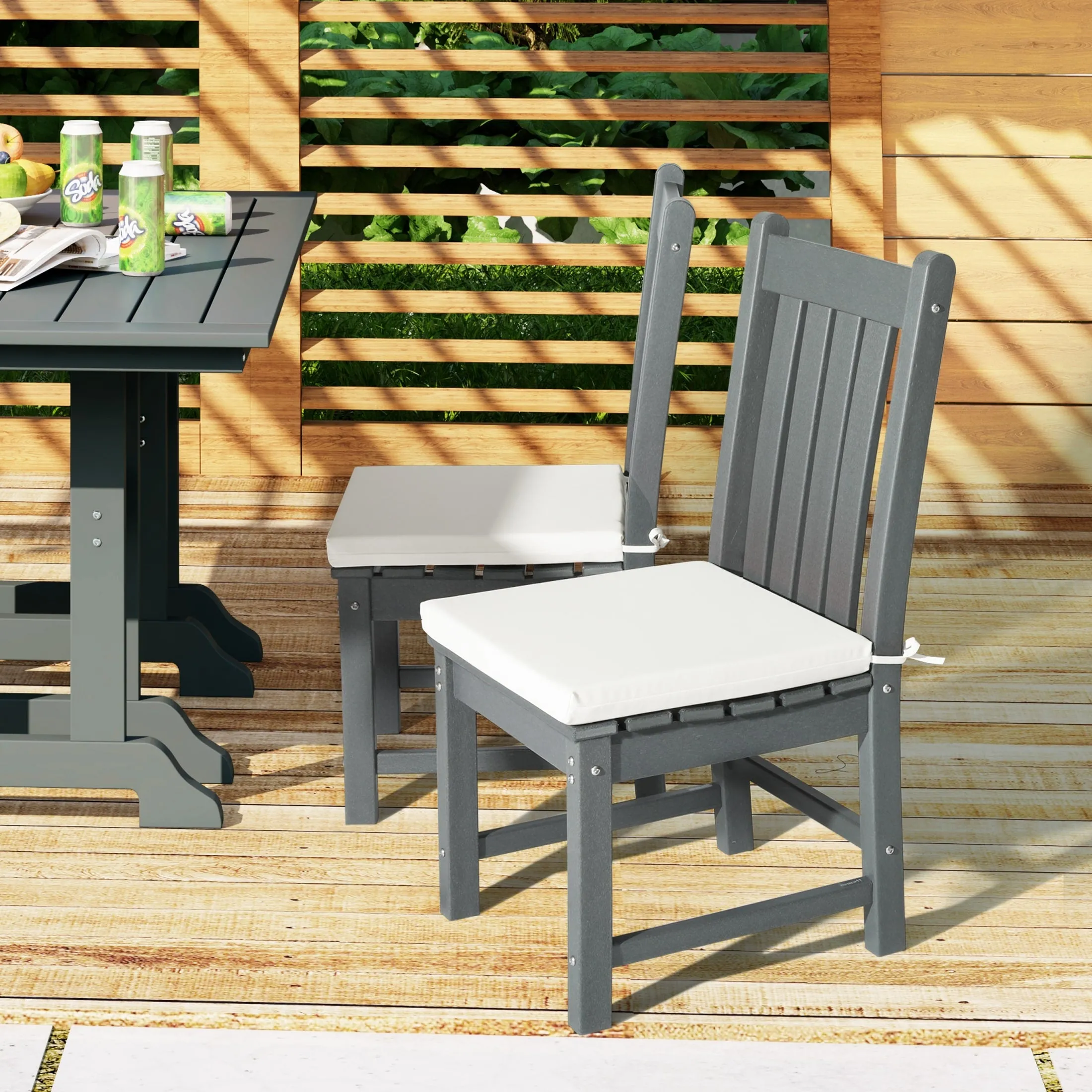Polytrends Fading Free All Weather Outdoor Patio Dining Chair Seat Cushions - (Set of 4)