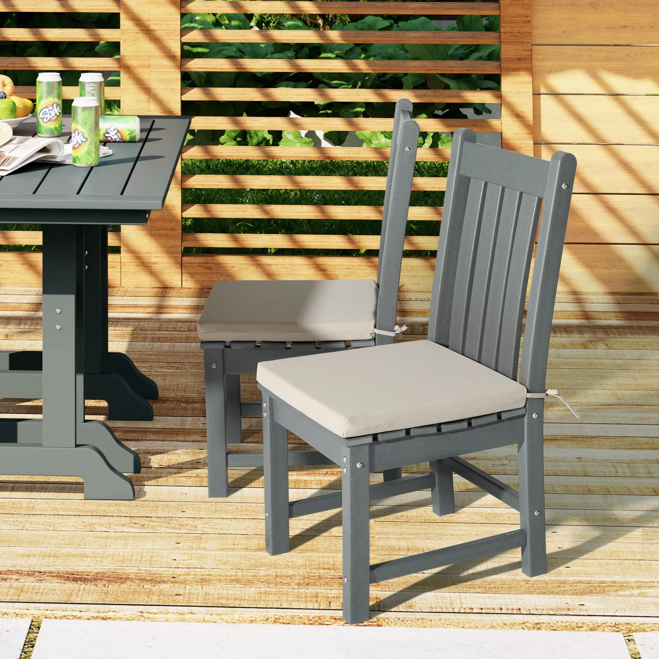 Polytrends Fading Free All Weather Outdoor Patio Dining Chair Seat Cushions - (Set of 4)