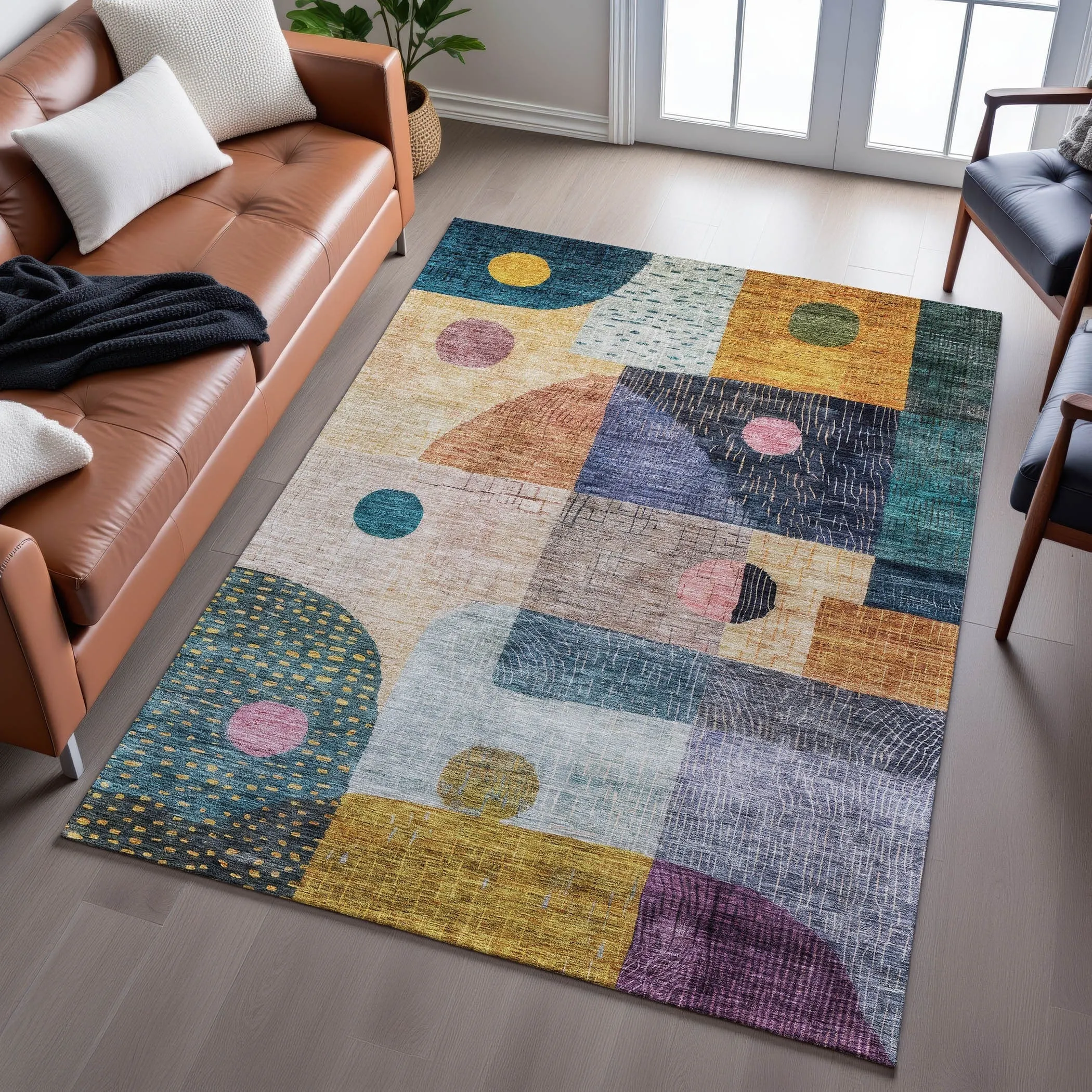Premium Washable Super Soft Modern Retro Mayfield Rug