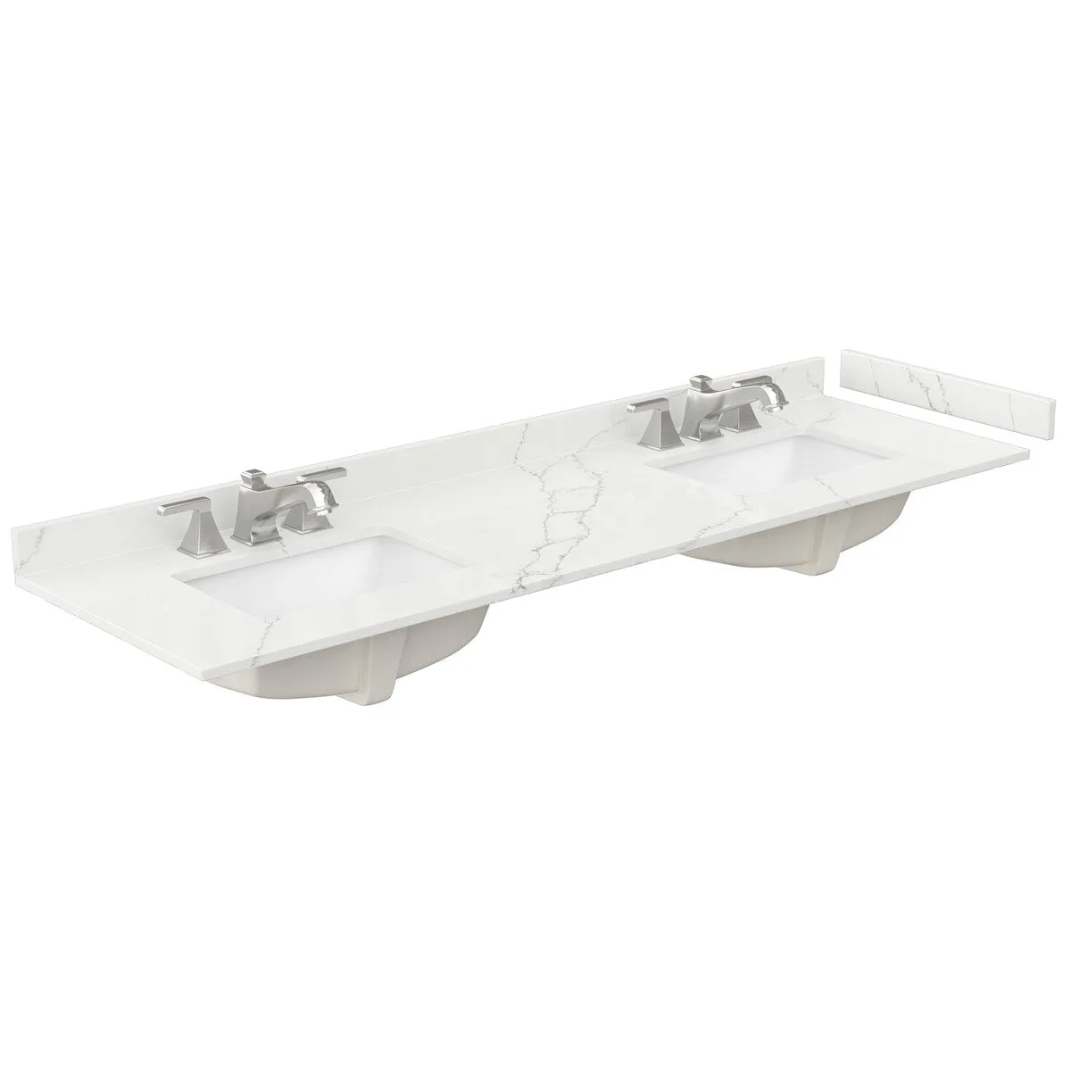Sheffield 72-inch Double Vanity. 3 Hole Quartz Top. 24-inch Mirrors