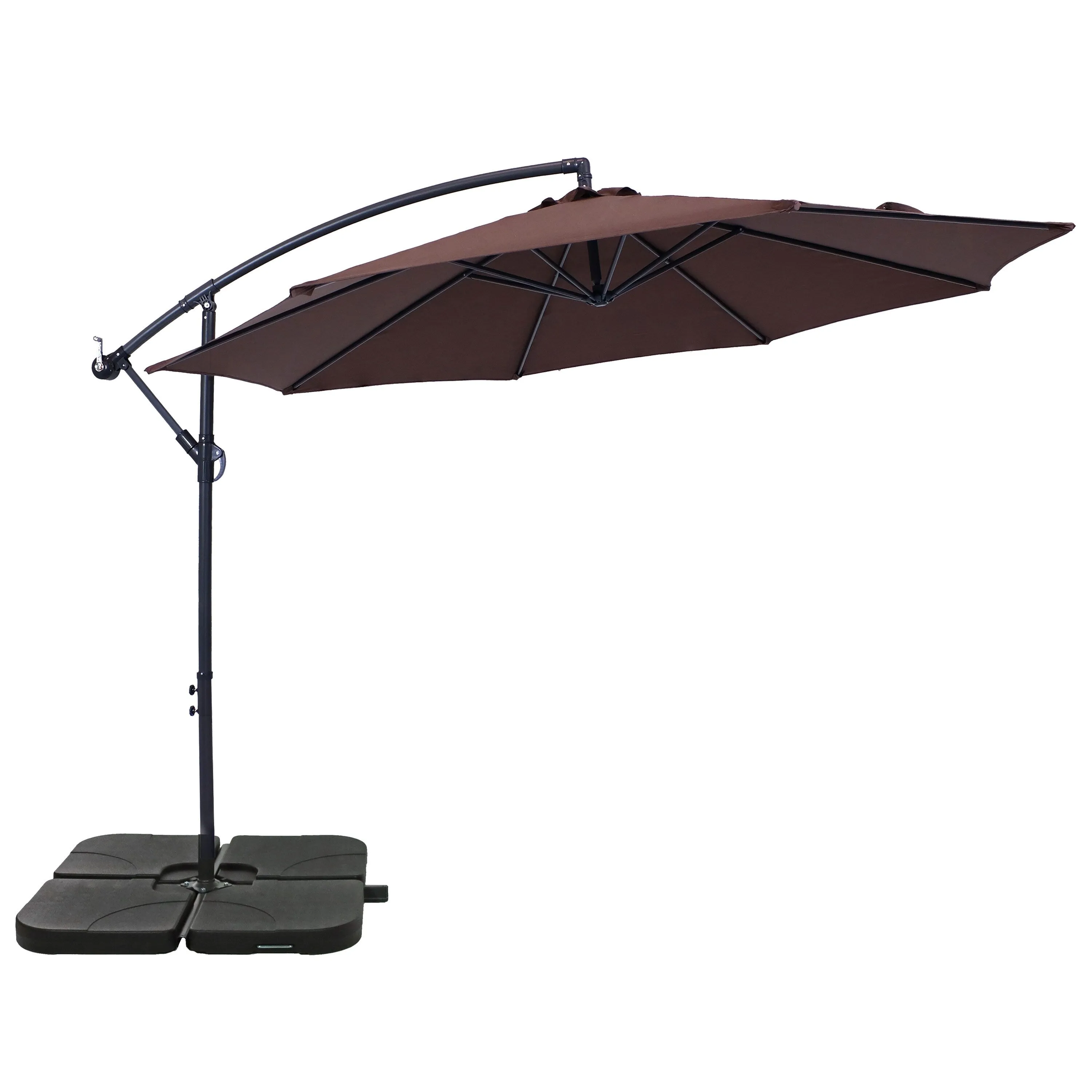 Sunnydaze 10' Offset Patio Umbrella with Cantilever and Cross Base