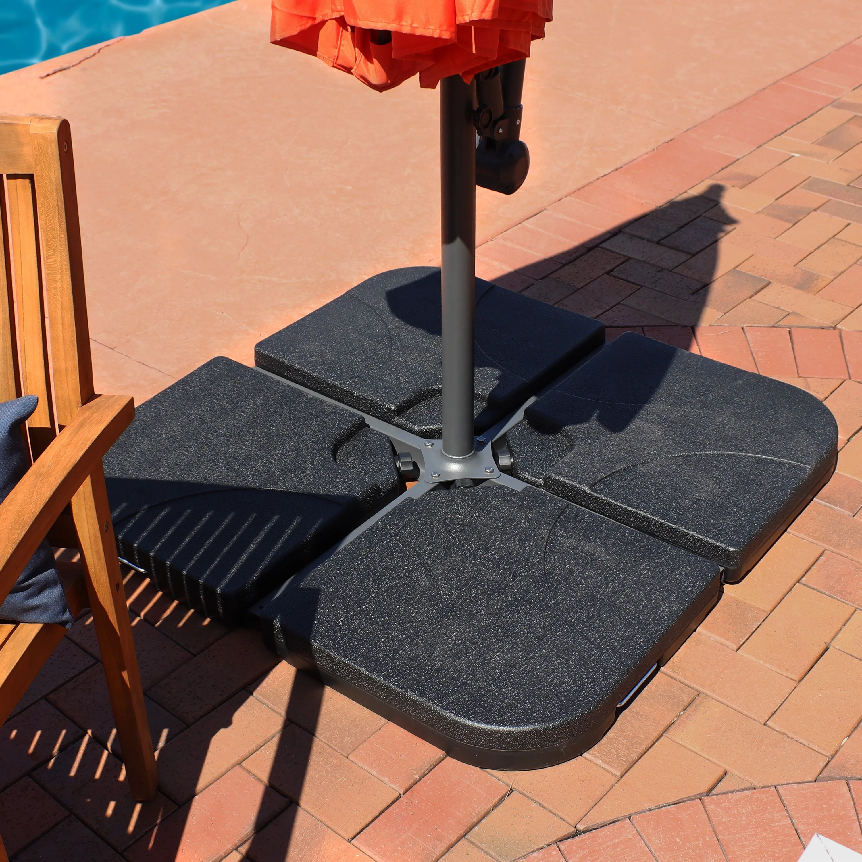 Sunnydaze 10' Offset Patio Umbrella with Cantilever and Cross Base