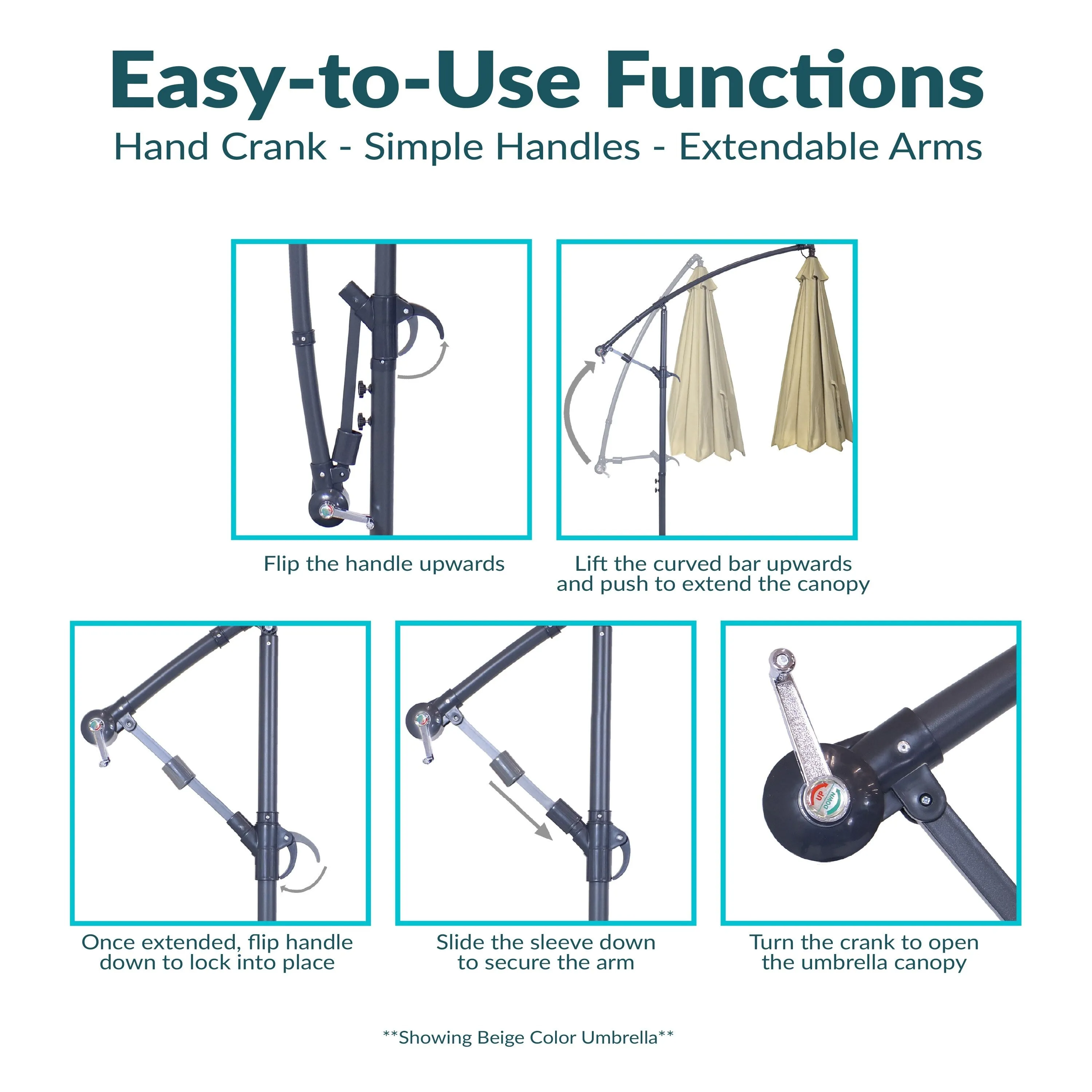 Sunnydaze 10' Offset Patio Umbrella with Cantilever and Cross Base