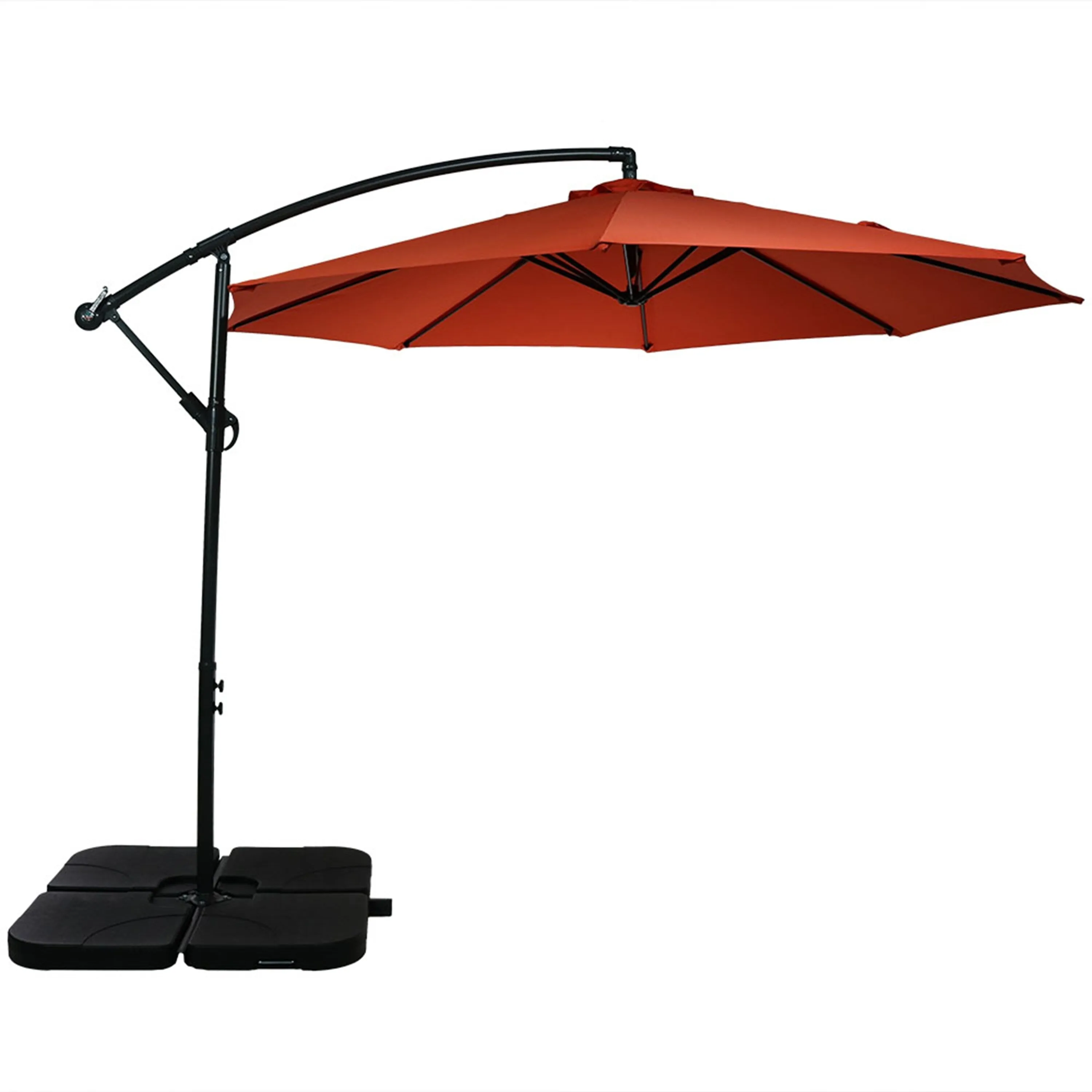 Sunnydaze 10' Offset Patio Umbrella with Cantilever and Cross Base