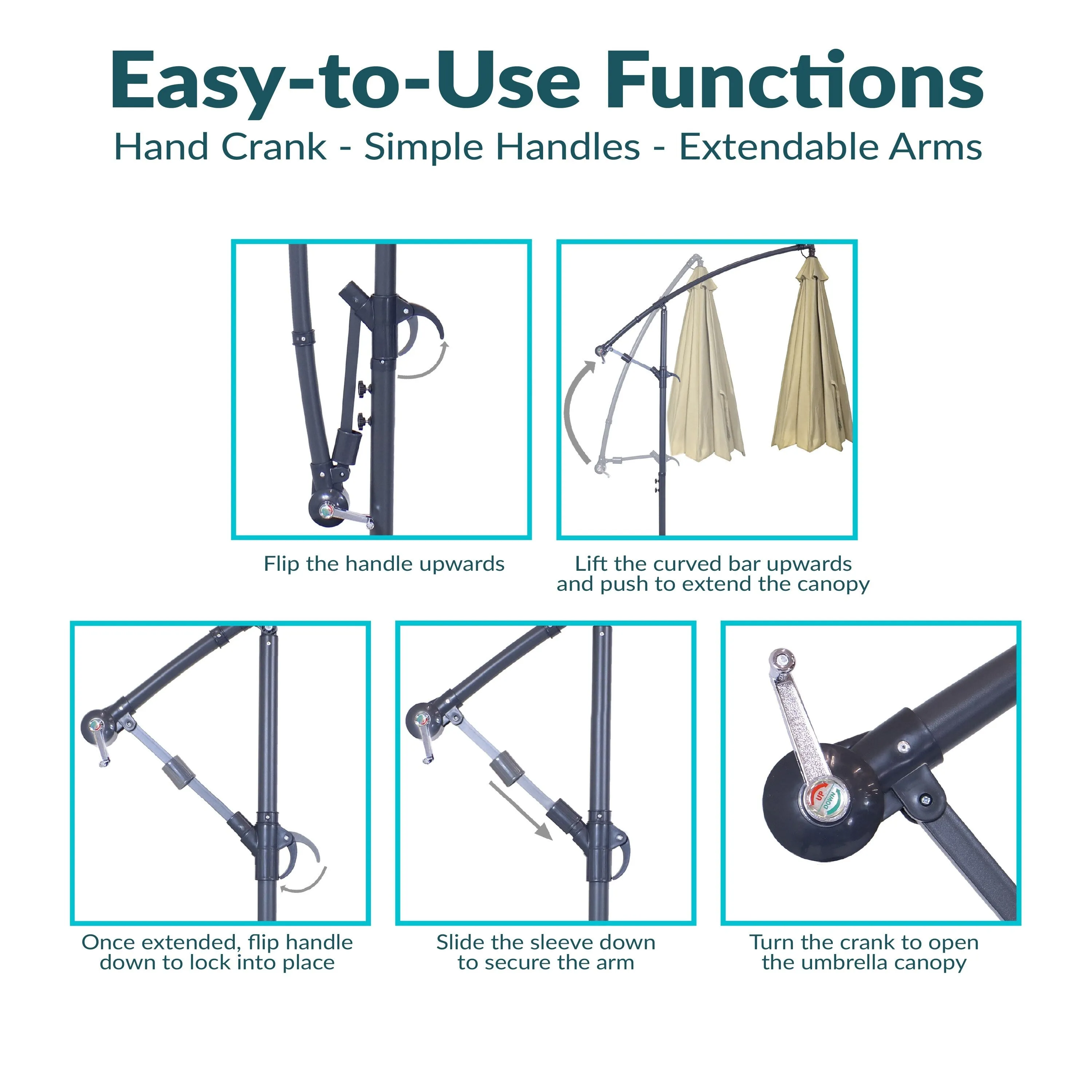 Sunnydaze 10' Offset Patio Umbrella with Cantilever and Cross Base