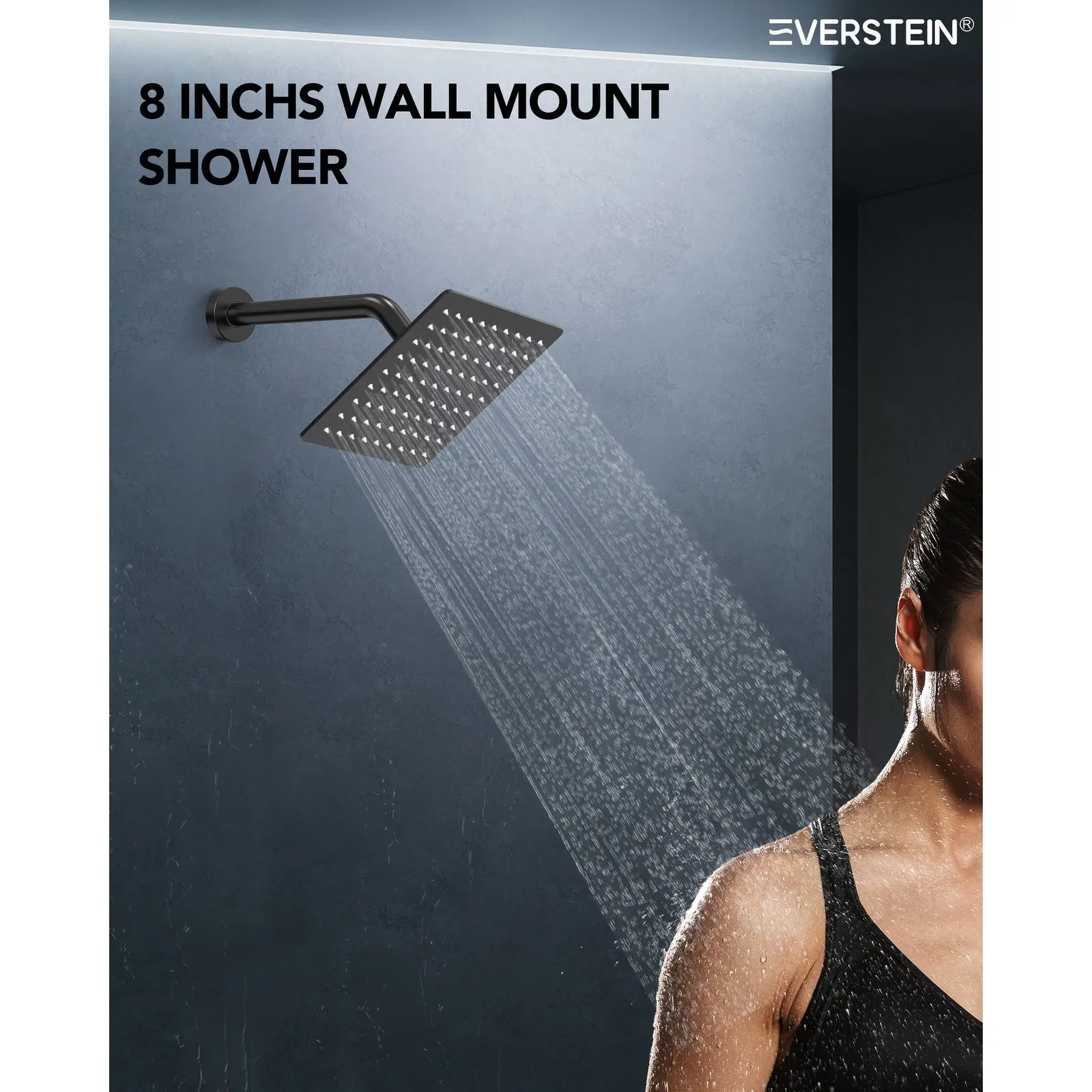 Triple Heads 20 Thermostatic Shower System. LED Mood Lighting 64-Color Dual Shower Head with Bluetooth Music