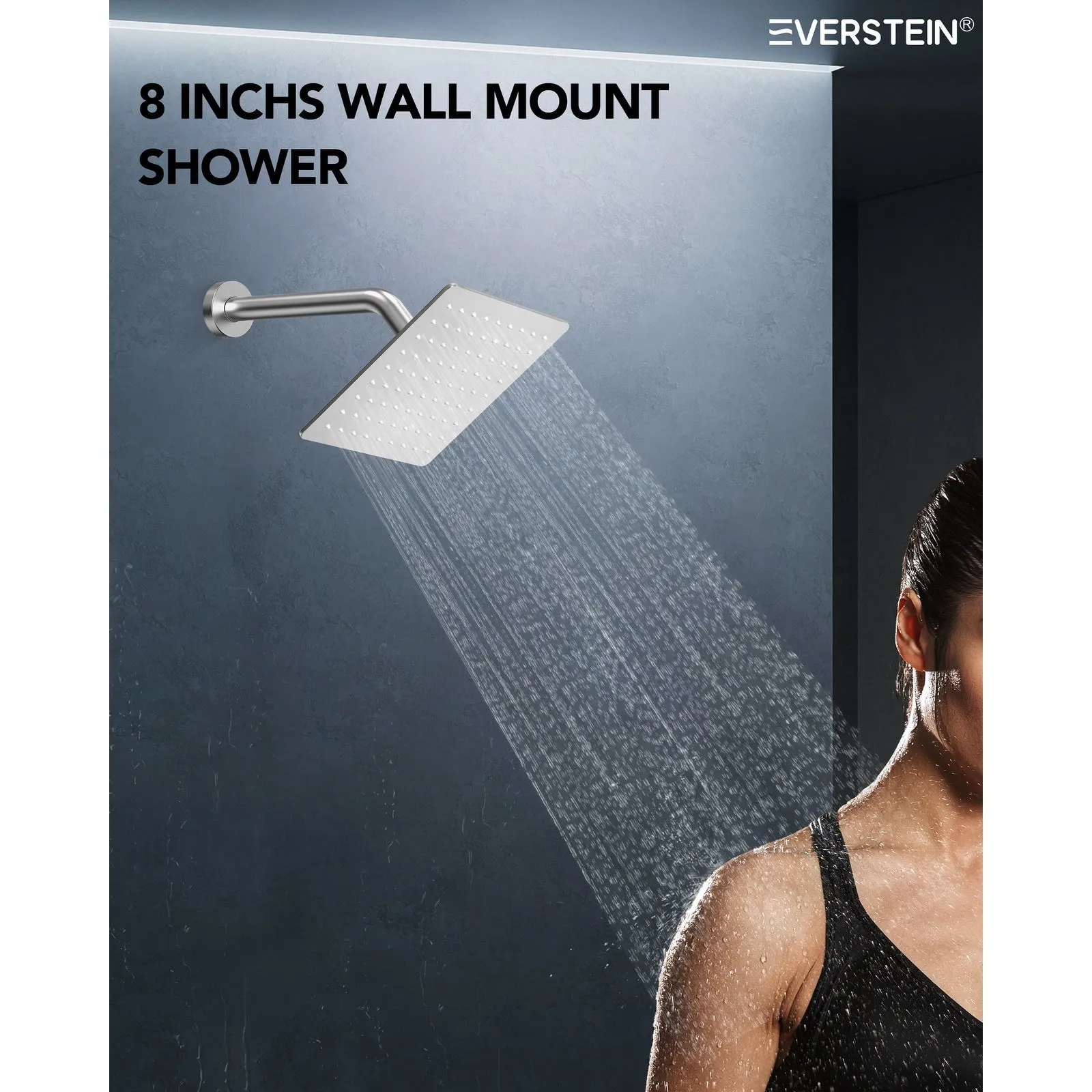 Triple Heads 20 Thermostatic Shower System. LED Mood Lighting 64-Color Dual Shower Head with Bluetooth Music
